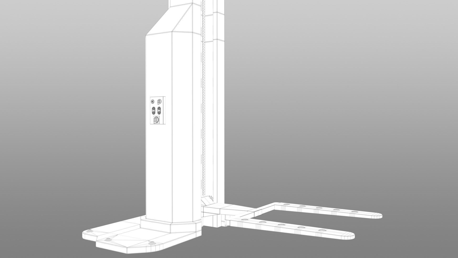 Stationary Forklift Low-poly 3D model_13