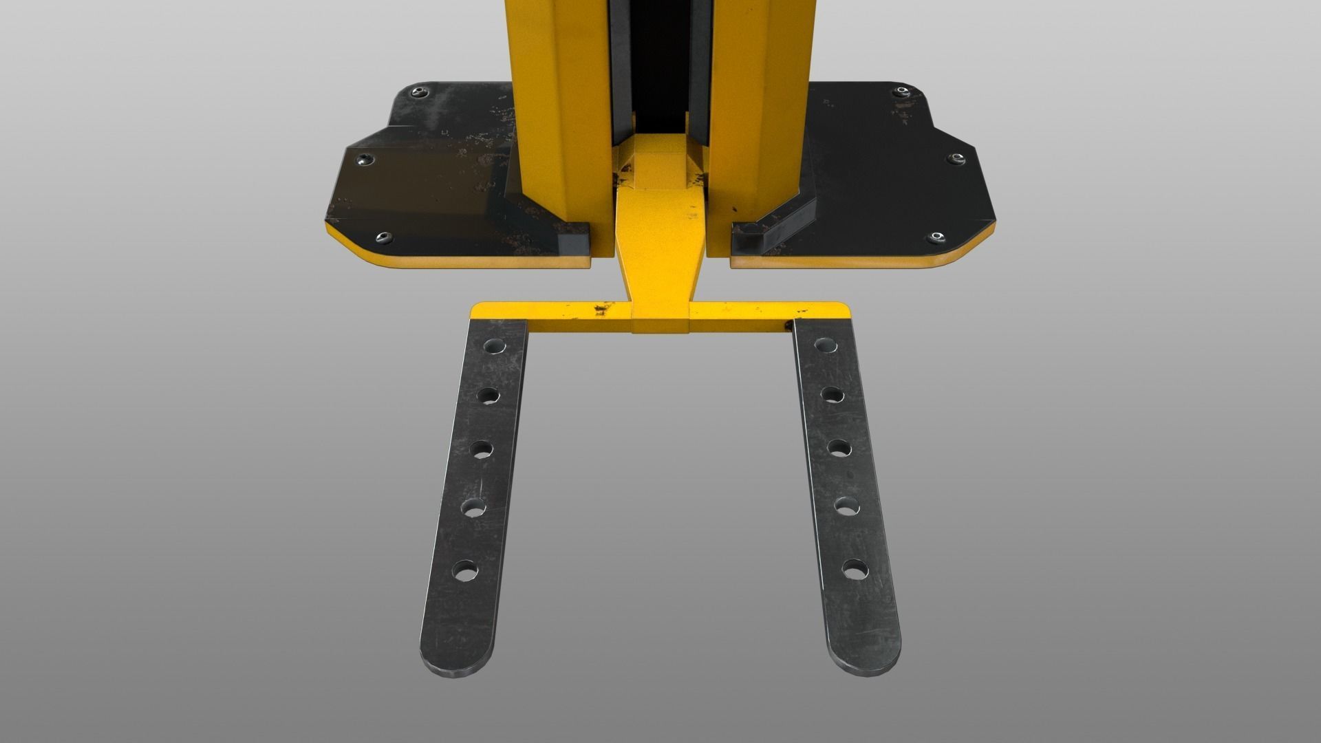 Stationary Forklift Low-poly 3D model_10