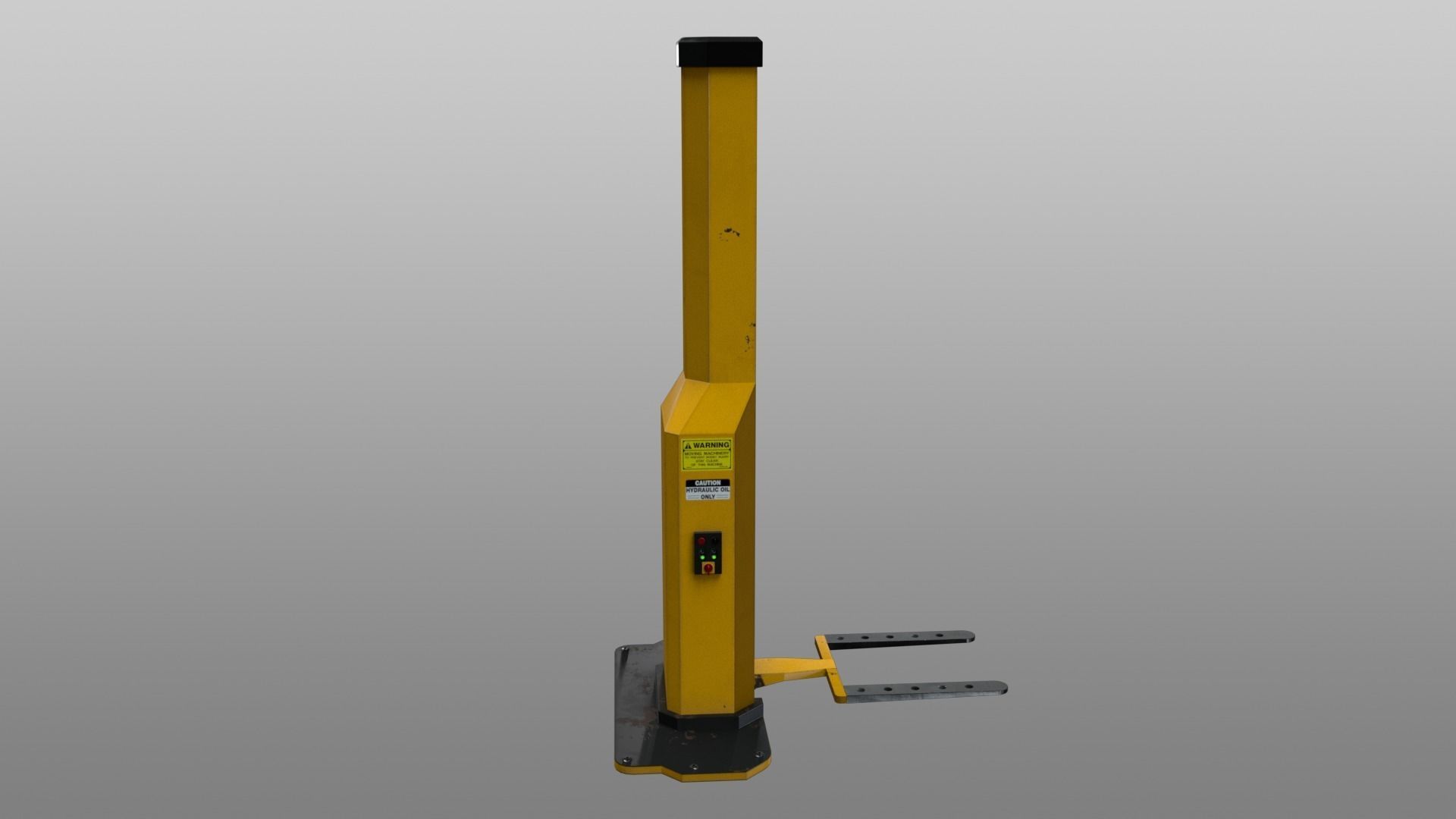 Stationary Forklift Low-poly 3D model_9