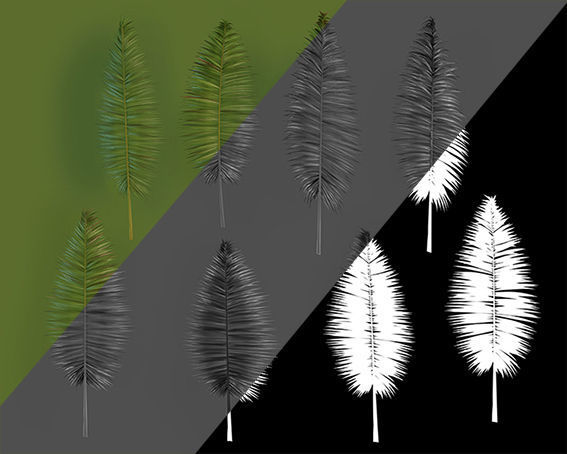 Palms low poly tropical palm trees Low-poly 3D model_5