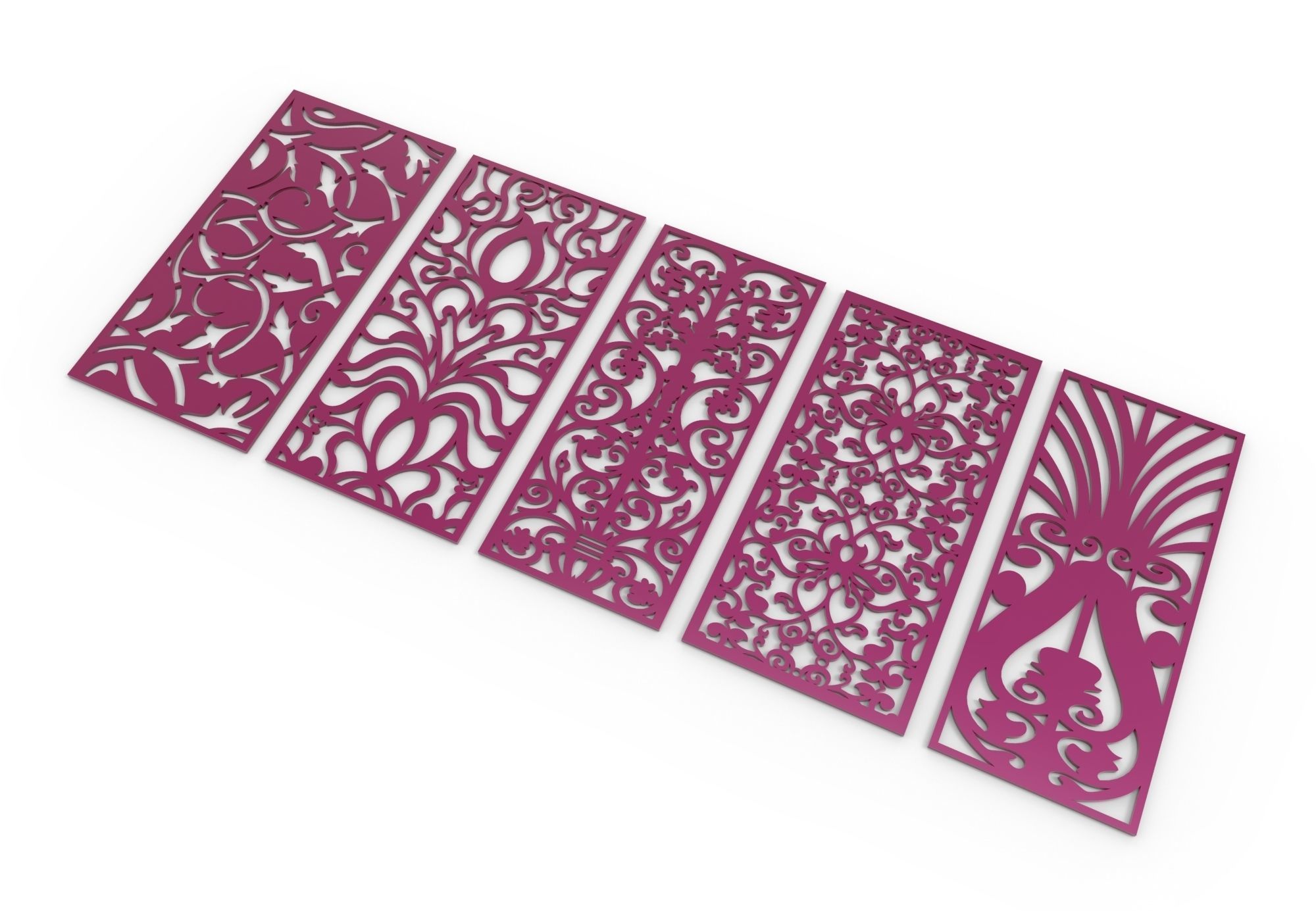 30 3D Decorative wall panels - screen SET 048 3D model_5