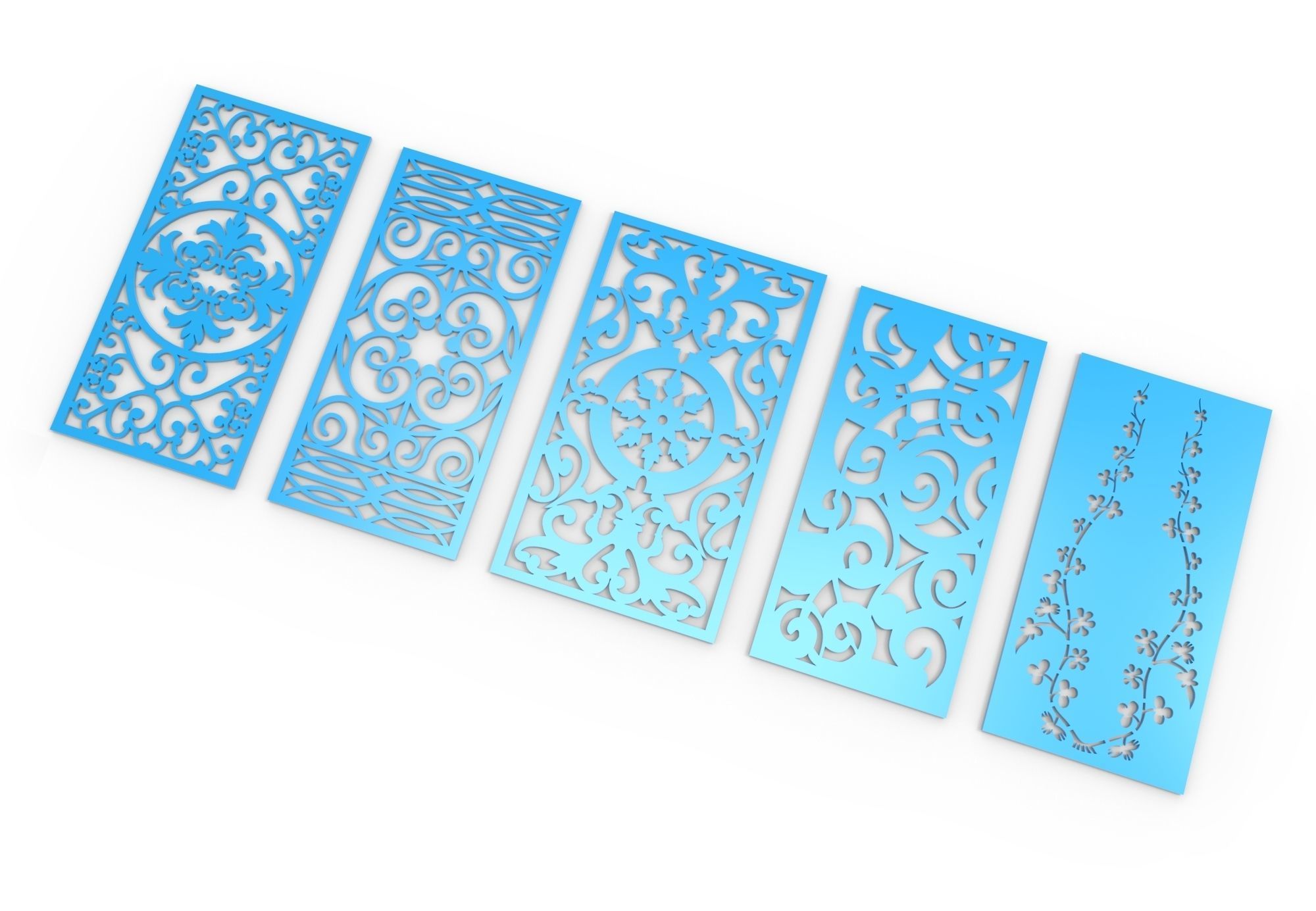 30 3D Decorative wall panels - screen SET 048 3D model_3