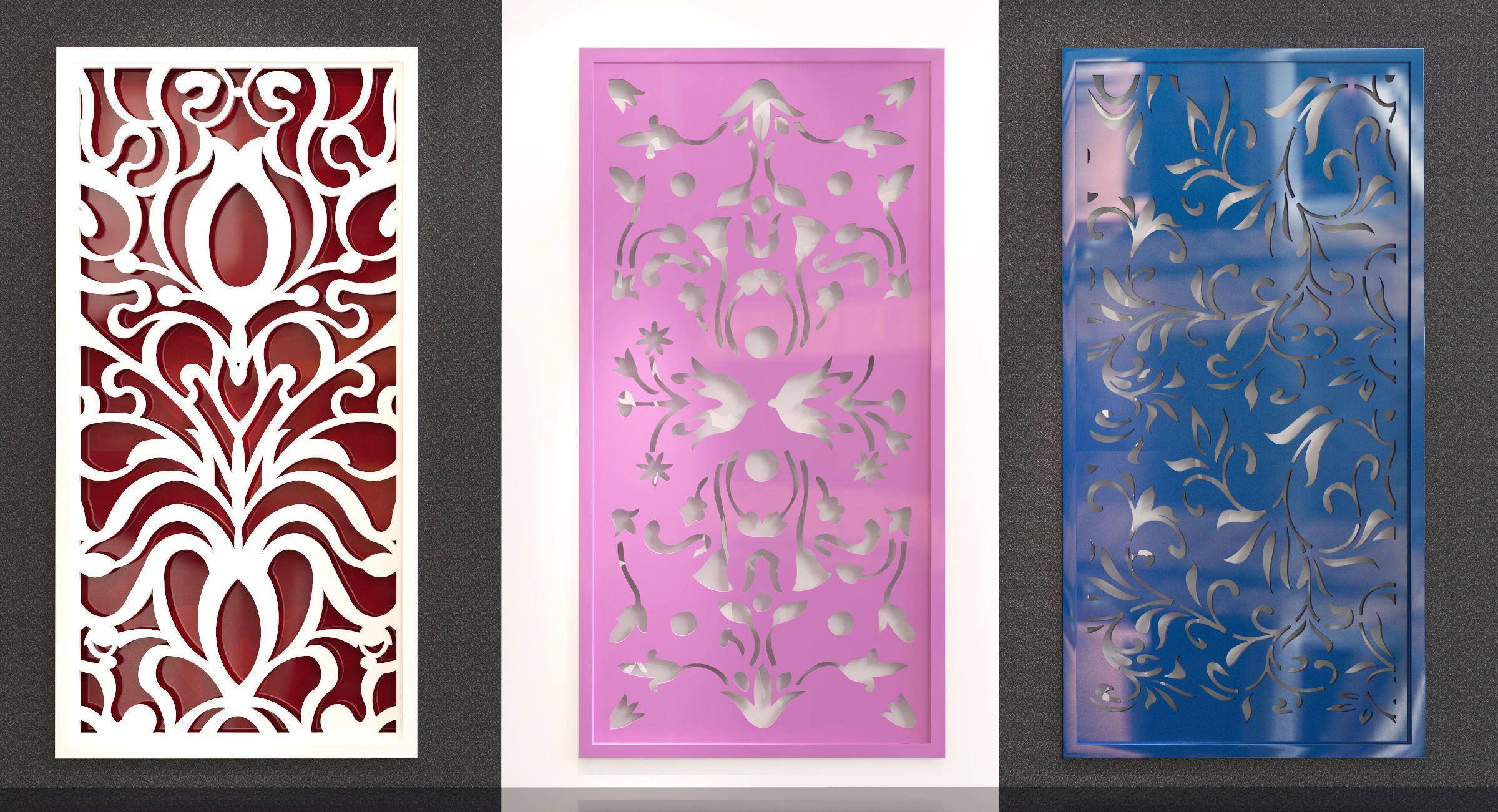 30 3D Decorative wall panels - screen SET 048 3D model_2