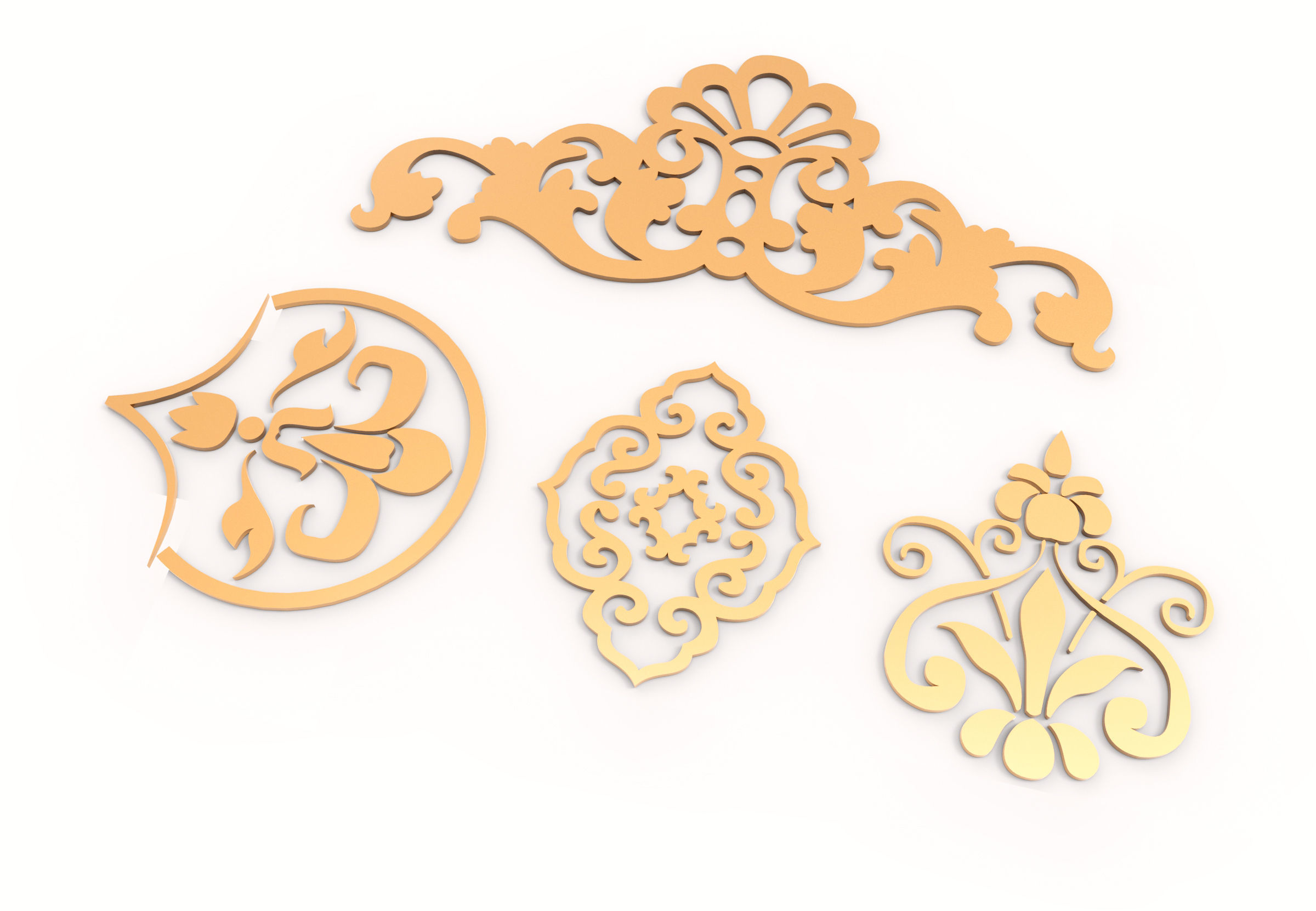 24 3D Decorative wall panels - screen SET 050 3D model_5