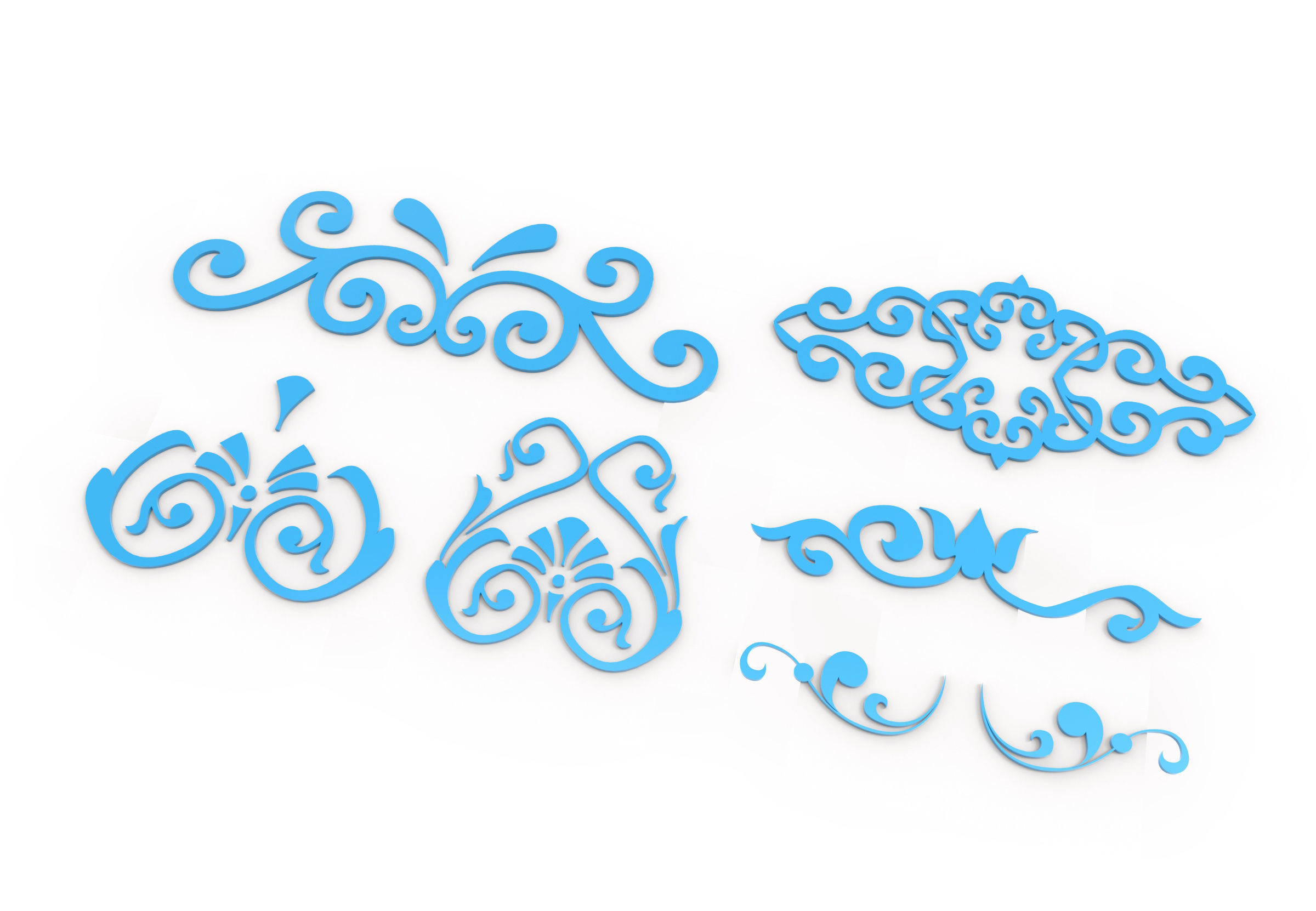 24 3D Decorative wall panels - screen SET 050 3D model_3