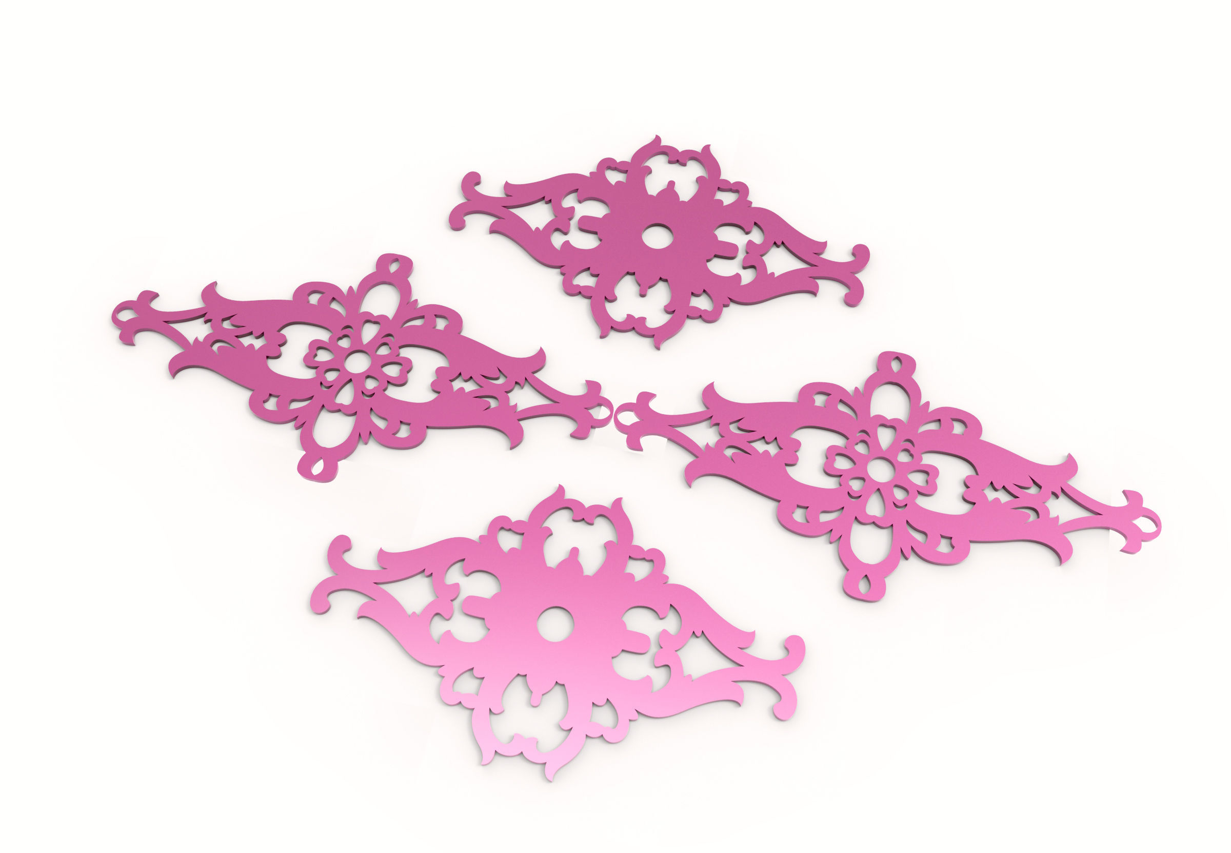 24 3D Decorative wall panels - screen SET 050 3D model_6