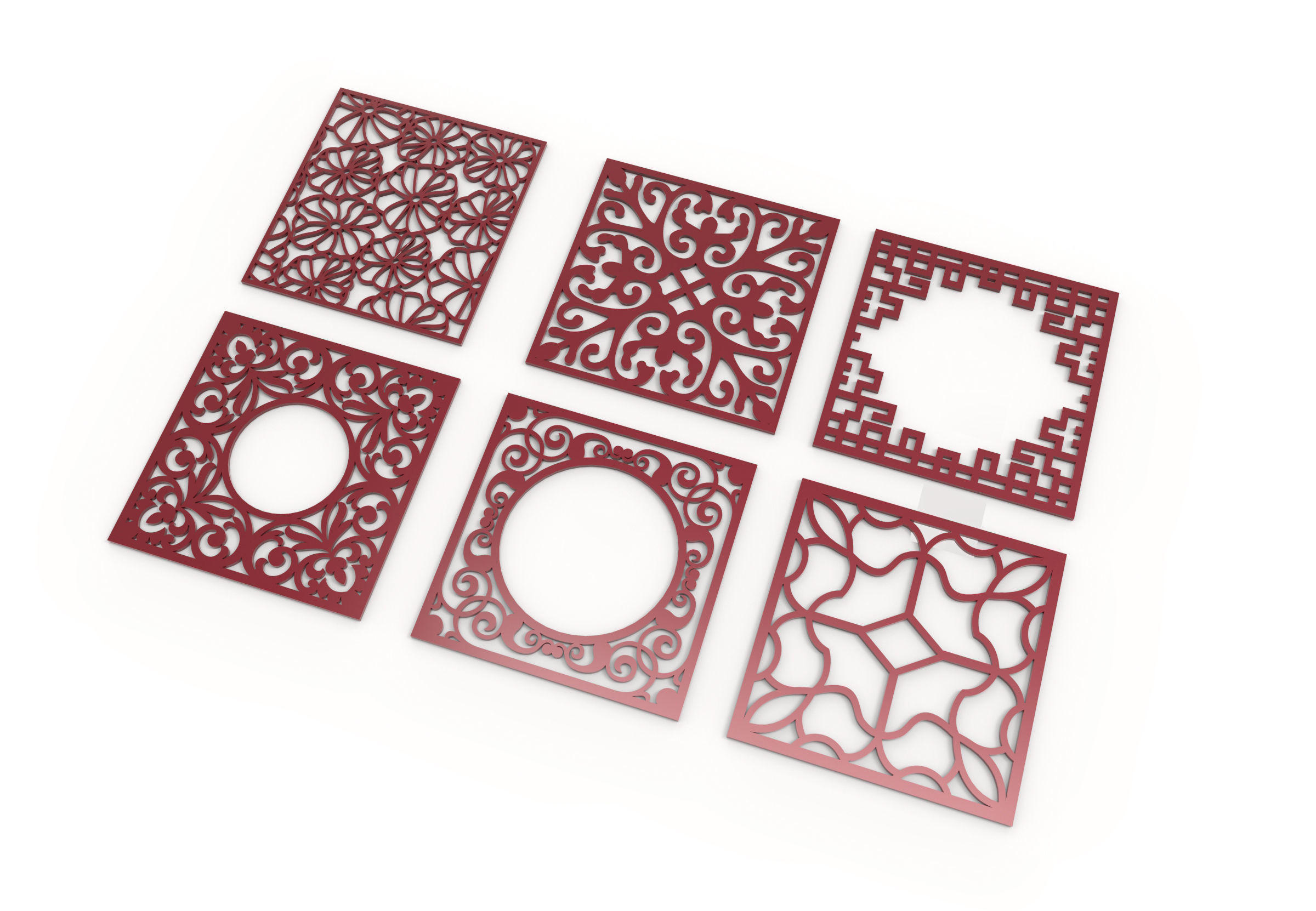 40 3D Decorative wall panels - screen SET 051 3D model_4