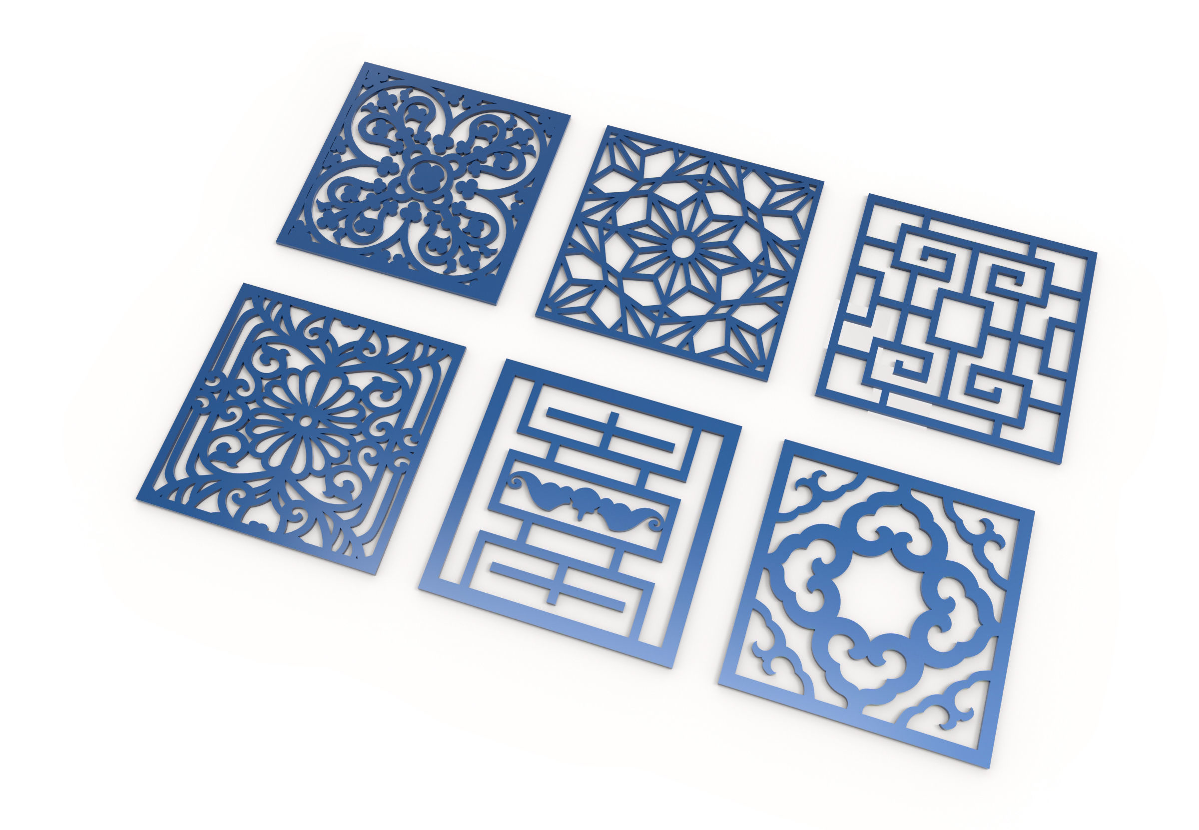 40 3D Decorative wall panels - screen SET 051 3D model_3