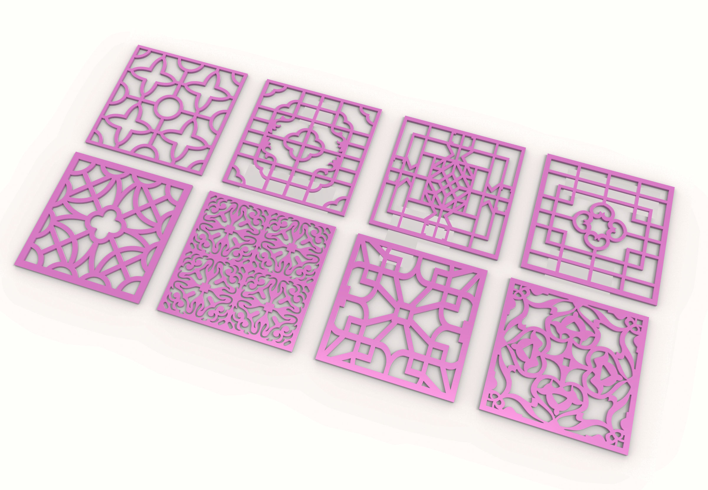 40 3D Decorative wall panels - screen SET 051 3D model_2
