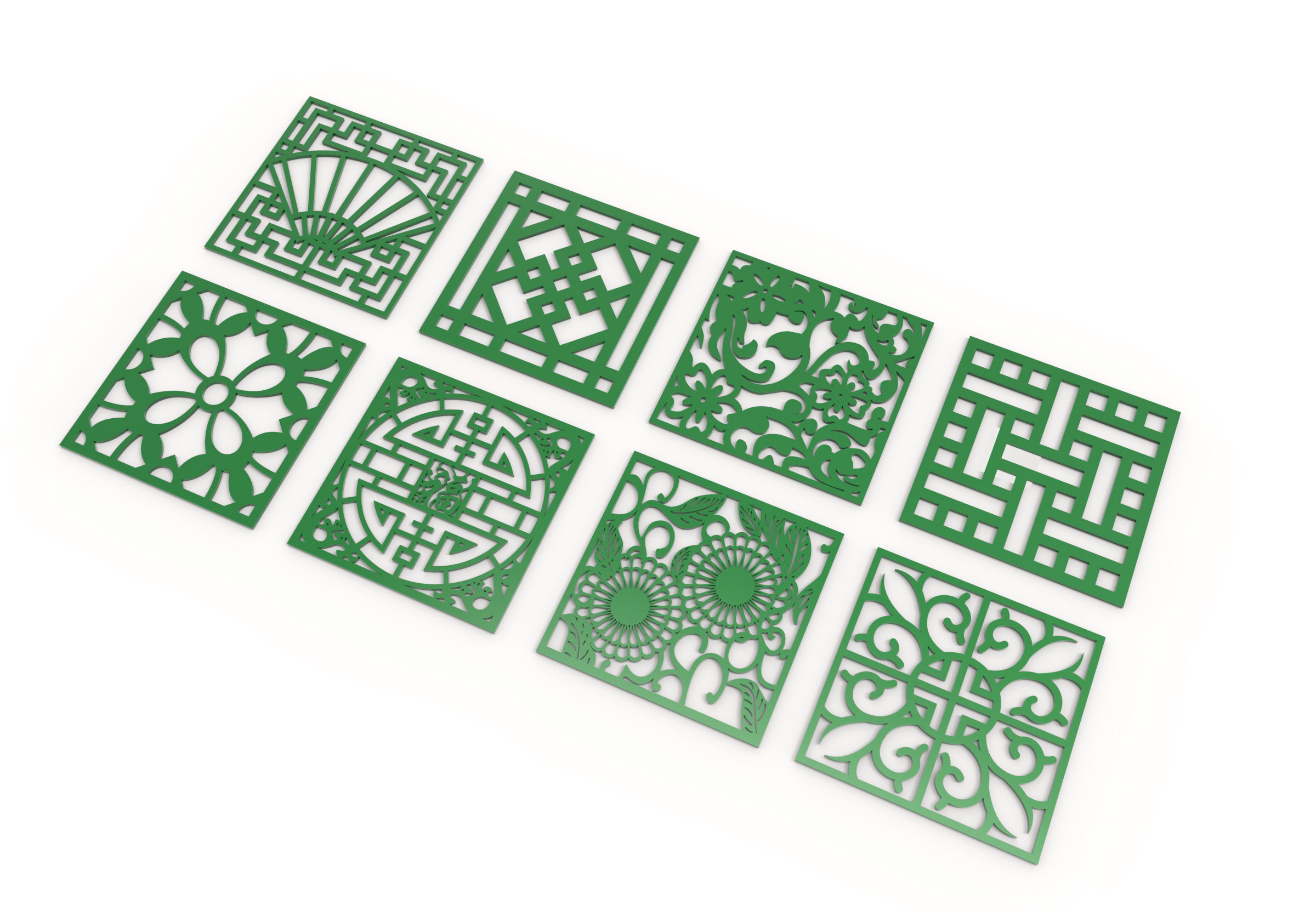 40 3D Decorative wall panels - screen SET 051 3D model_7