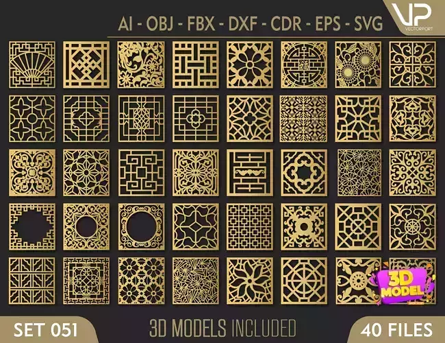 40 3D Decorative wall panels - screen SET 051