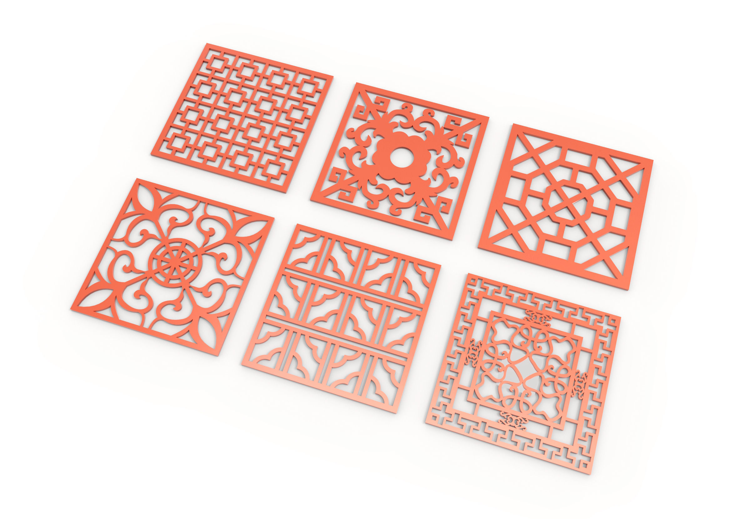 40 3D Decorative wall panels - screen SET 051 3D model_5