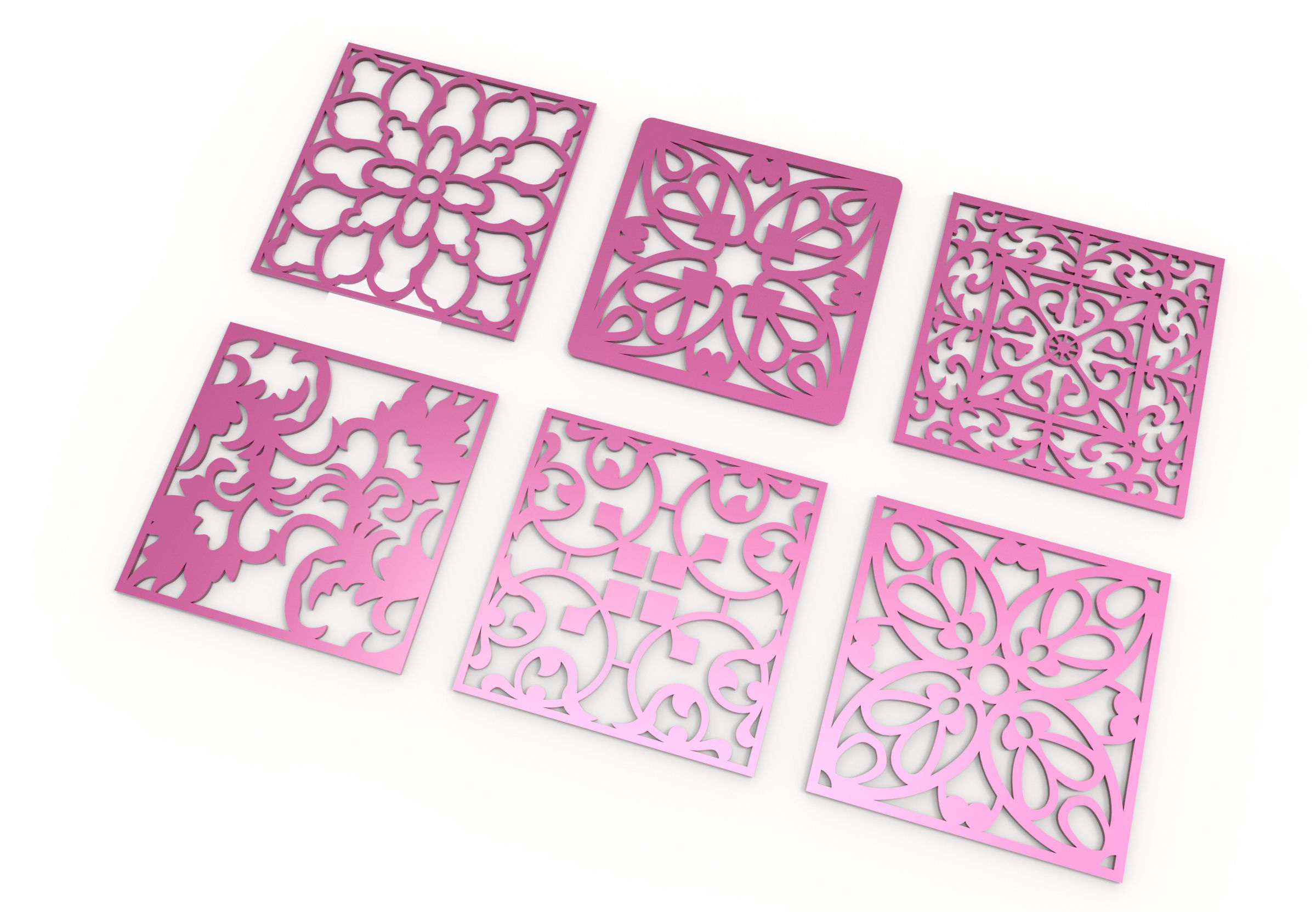 40 3D Decorative wall panels - screen SET 052 3D model_6