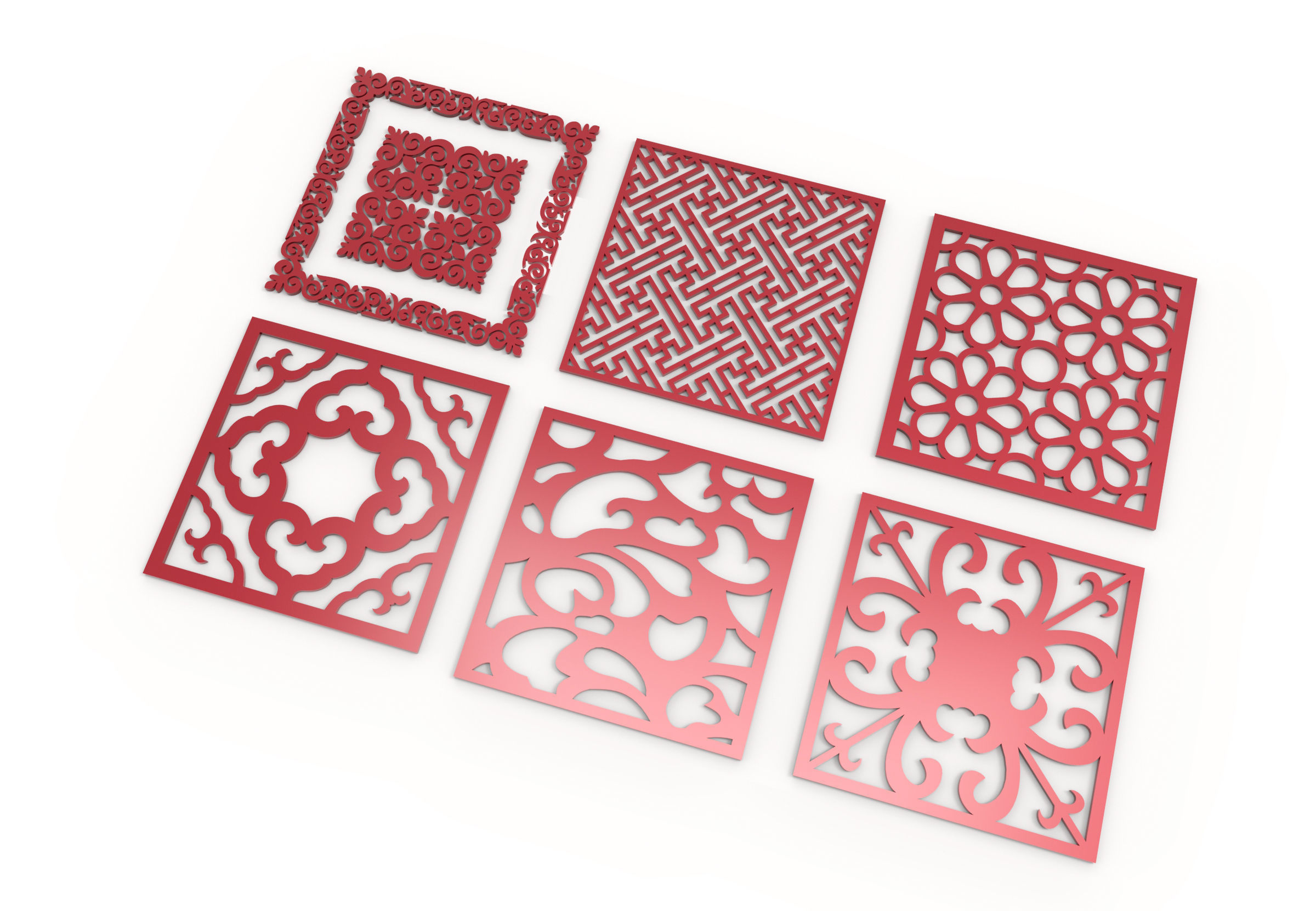 40 3D Decorative wall panels - screen SET 052 3D model_5