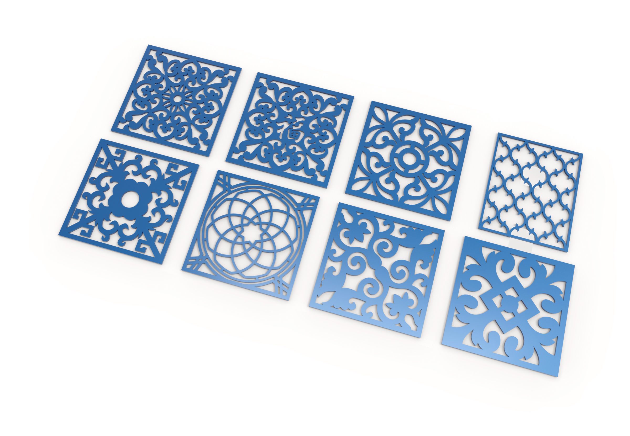 40 3D Decorative wall panels - screen SET 052 3D model_2