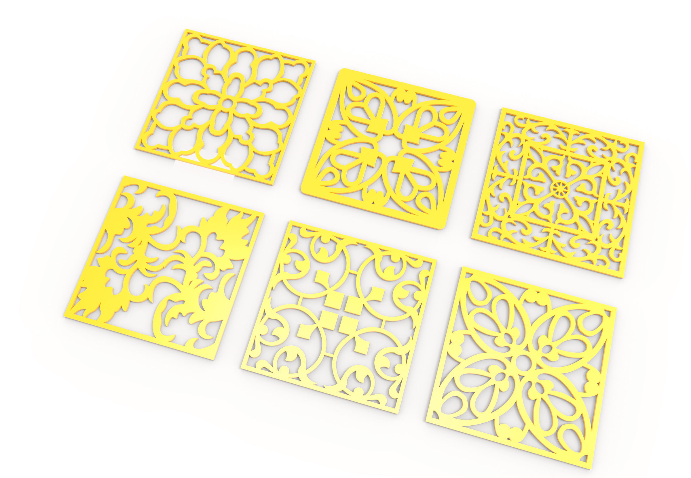 40 3D Decorative wall panels - screen SET 052 3D model_7