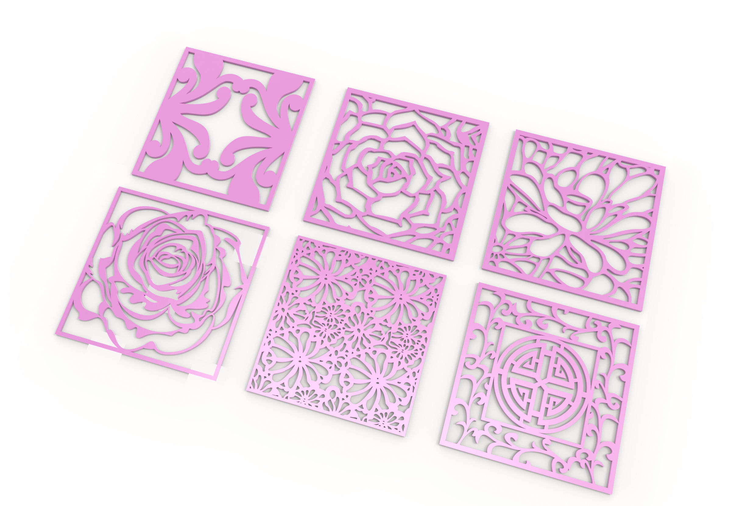 40 3D Decorative wall panels - screen SET 052 3D model_4