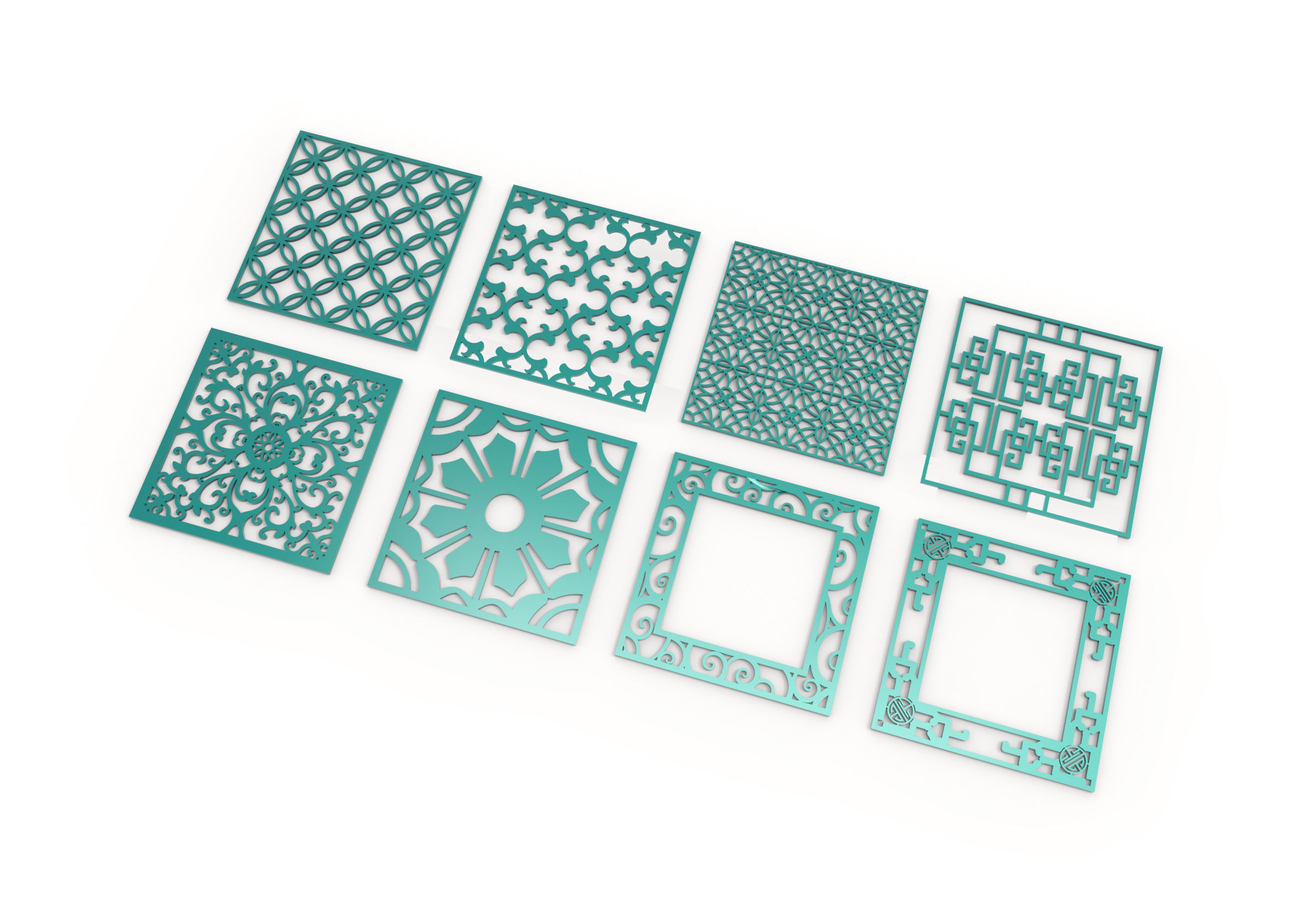 40 3D Decorative wall panels - screen SET 052 3D model_3