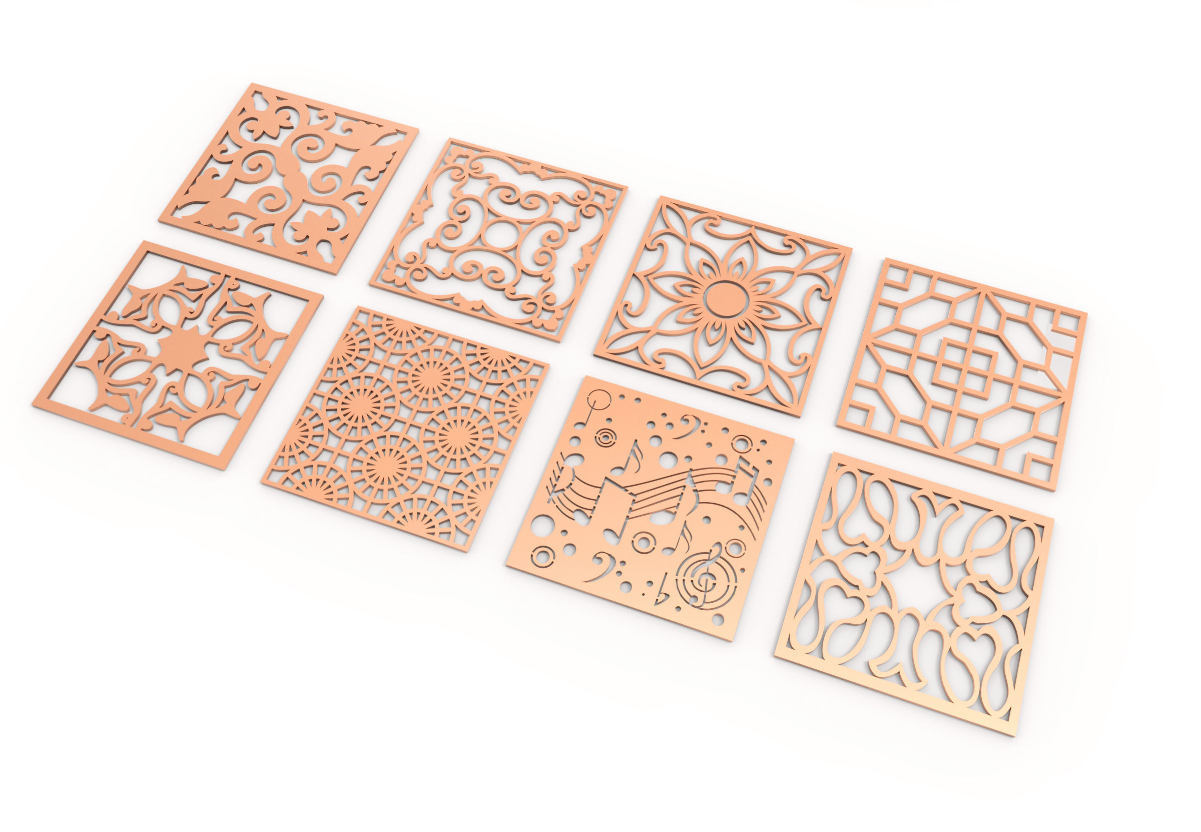 40 3D Decorative wall panels - screen SET 053 3D model_4