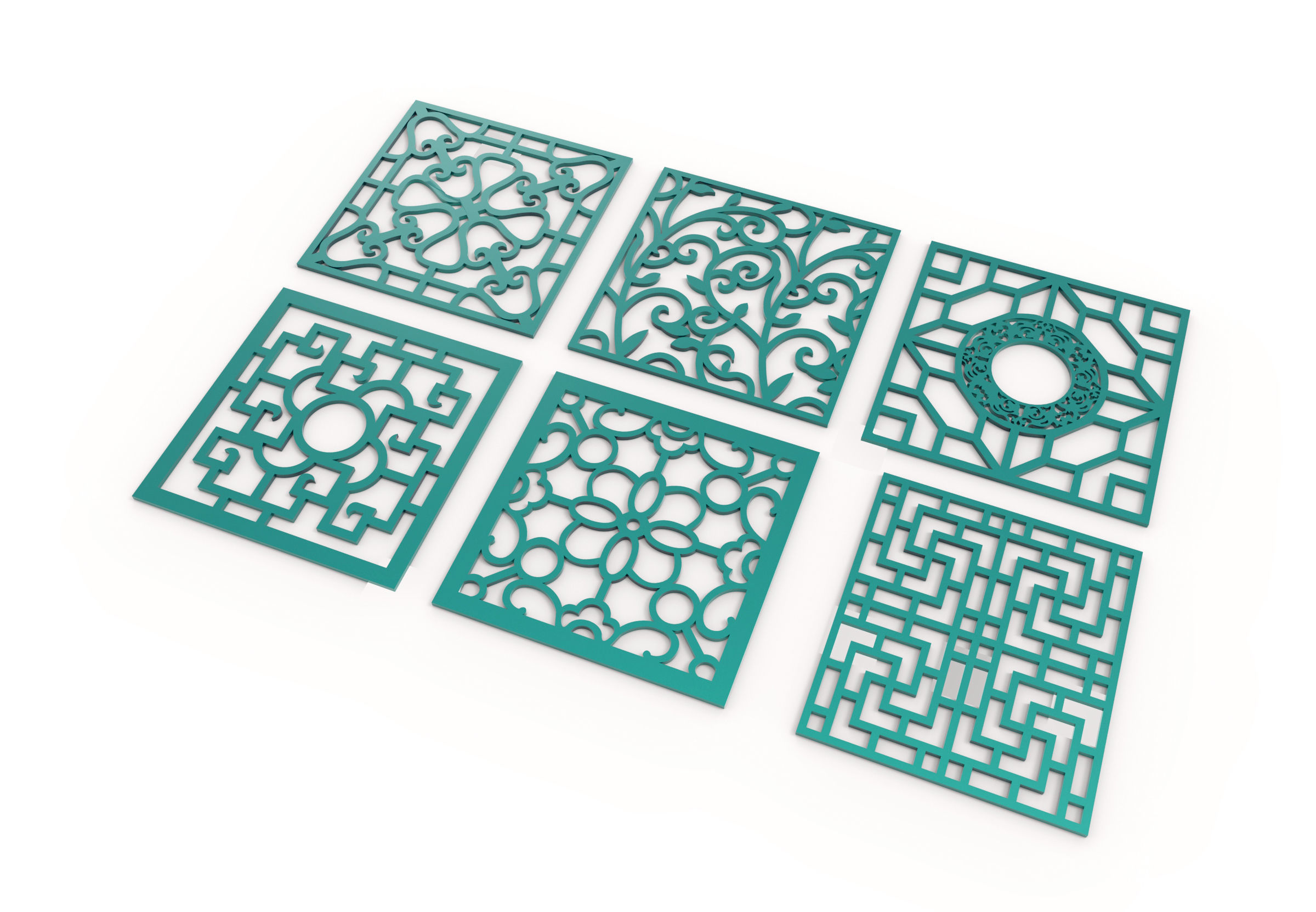 40 3D Decorative wall panels - screen SET 053 3D model_2