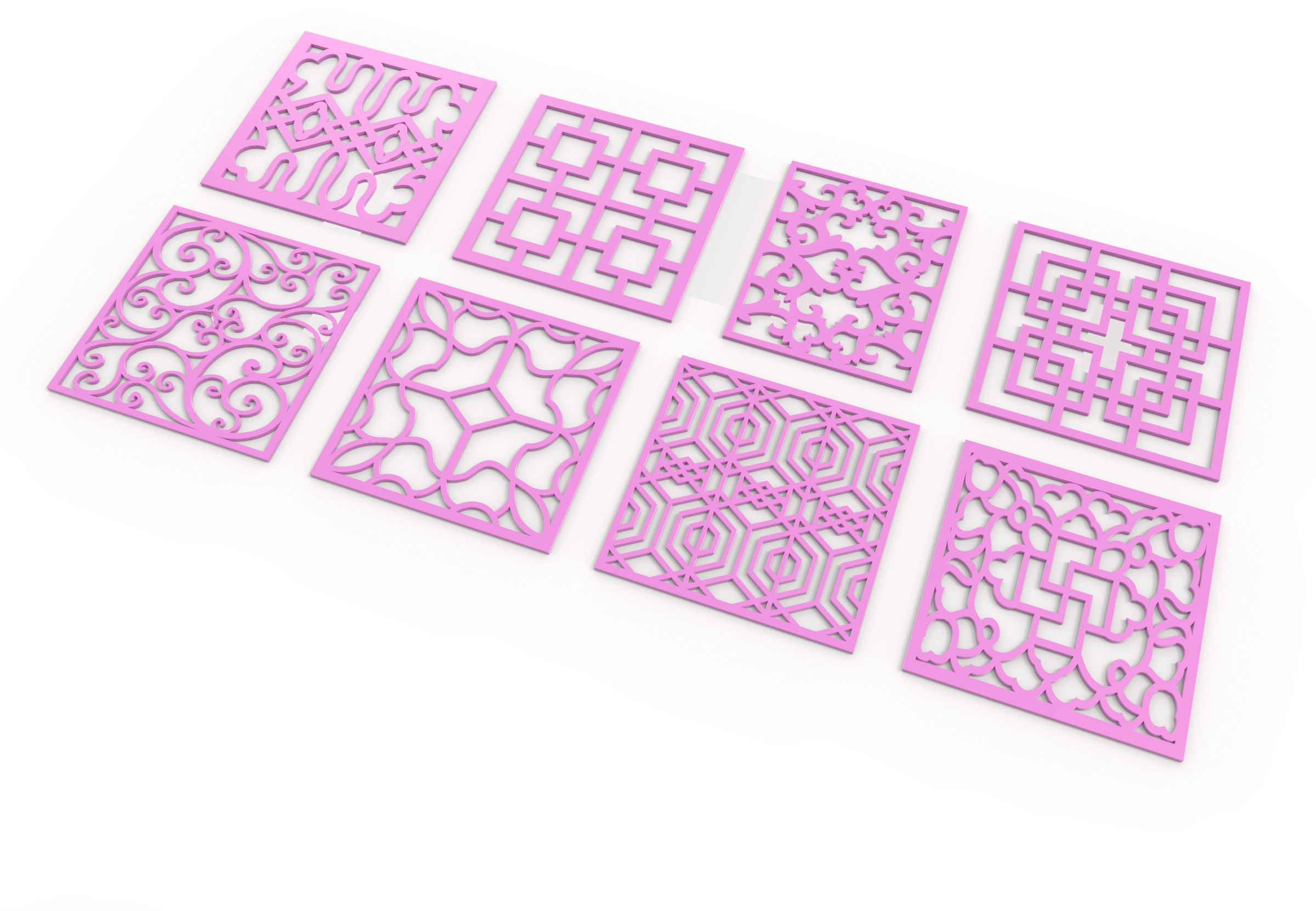 40 3D Decorative wall panels - screen SET 053 3D model_3