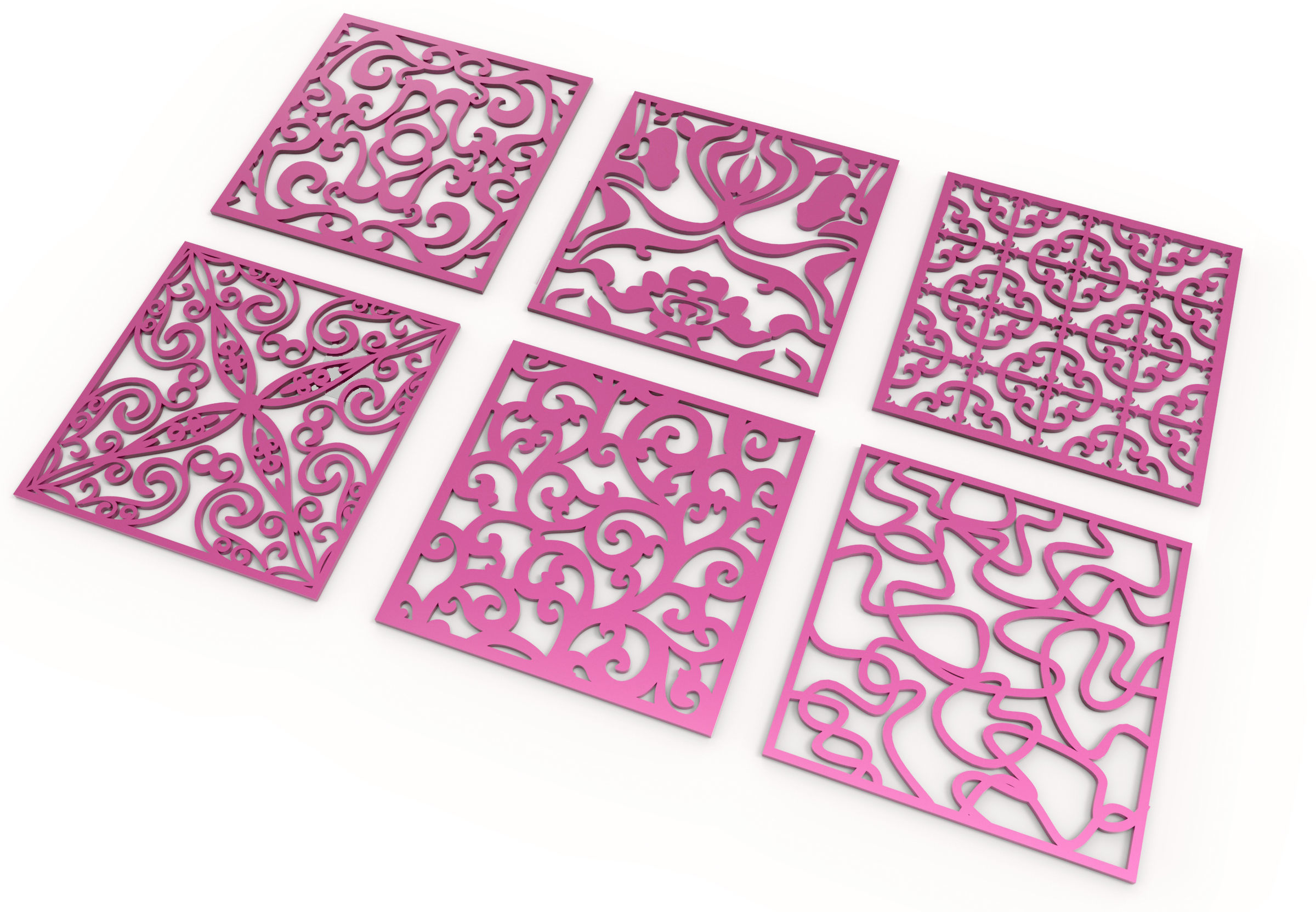 40 3D Decorative wall panels - screen SET 053 3D model_6