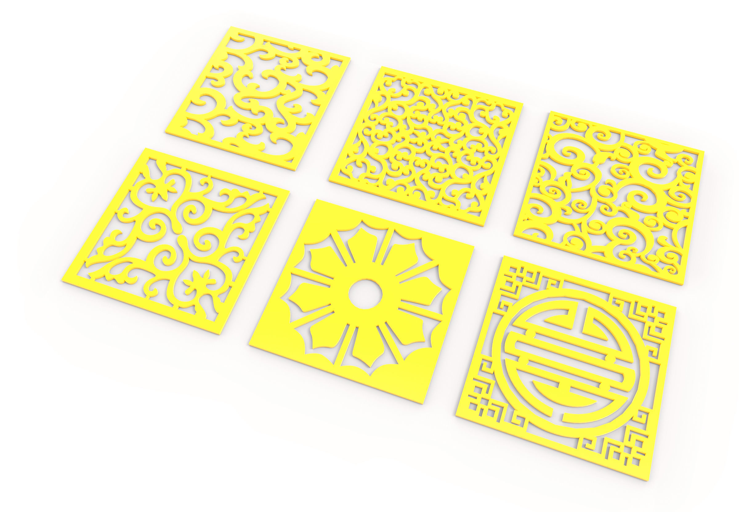 40 3D Decorative wall panels - screen SET 053 3D model_5