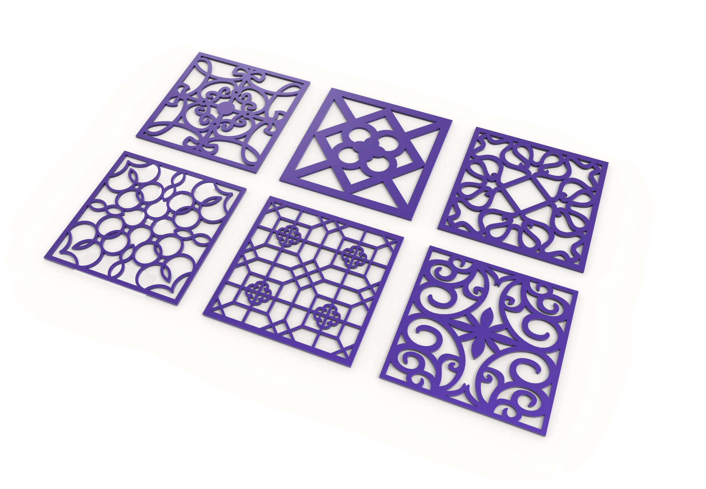 40 3D Decorative wall panels - screen SET 053 3D model_7