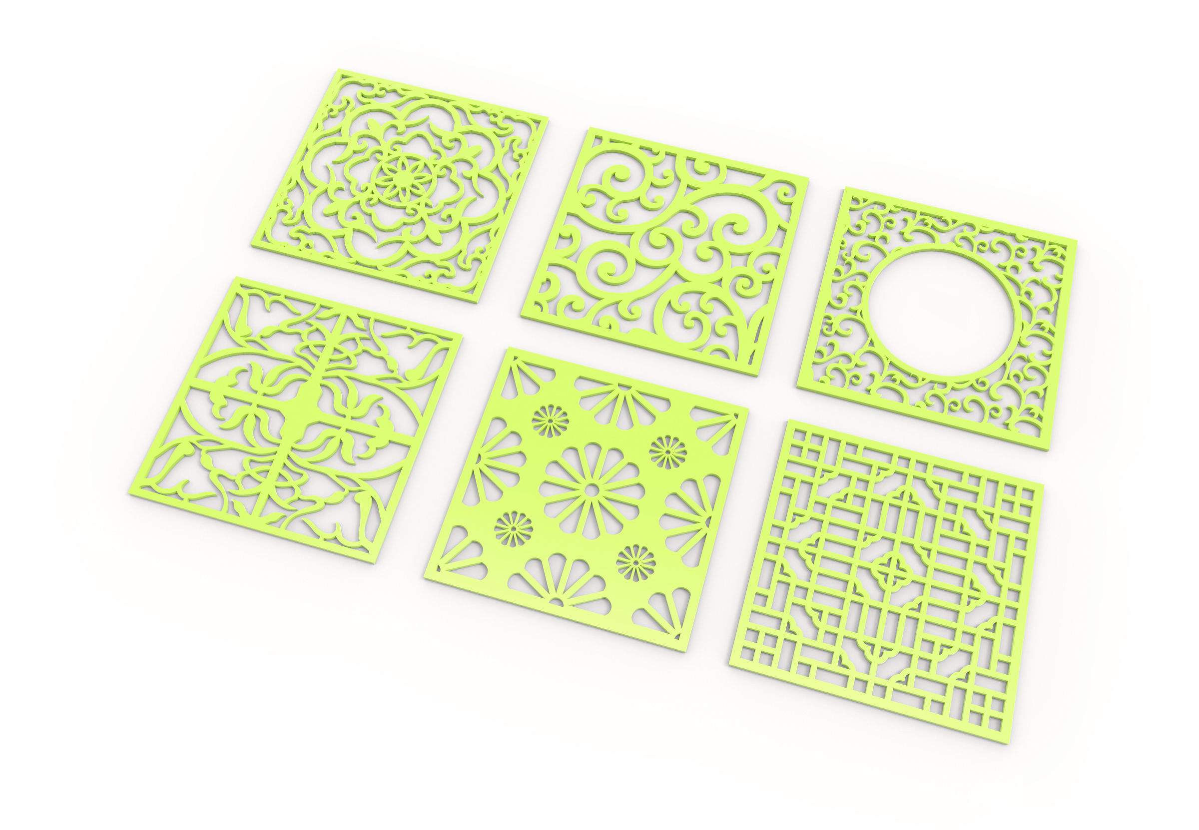 40 3D Decorative wall panels - screen SET 054 3D model_6