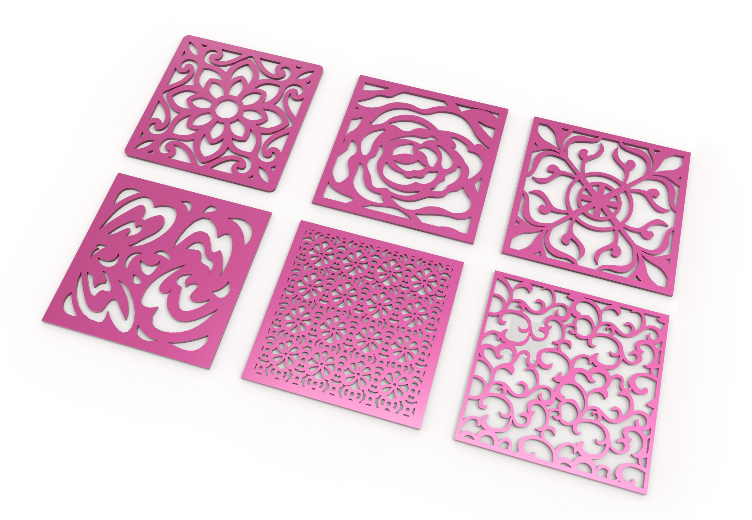 40 3D Decorative wall panels - screen SET 054 3D model_4