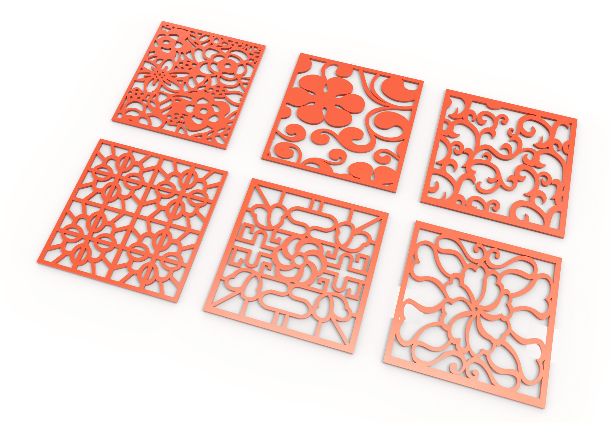 40 3D Decorative wall panels - screen SET 054 3D model_5