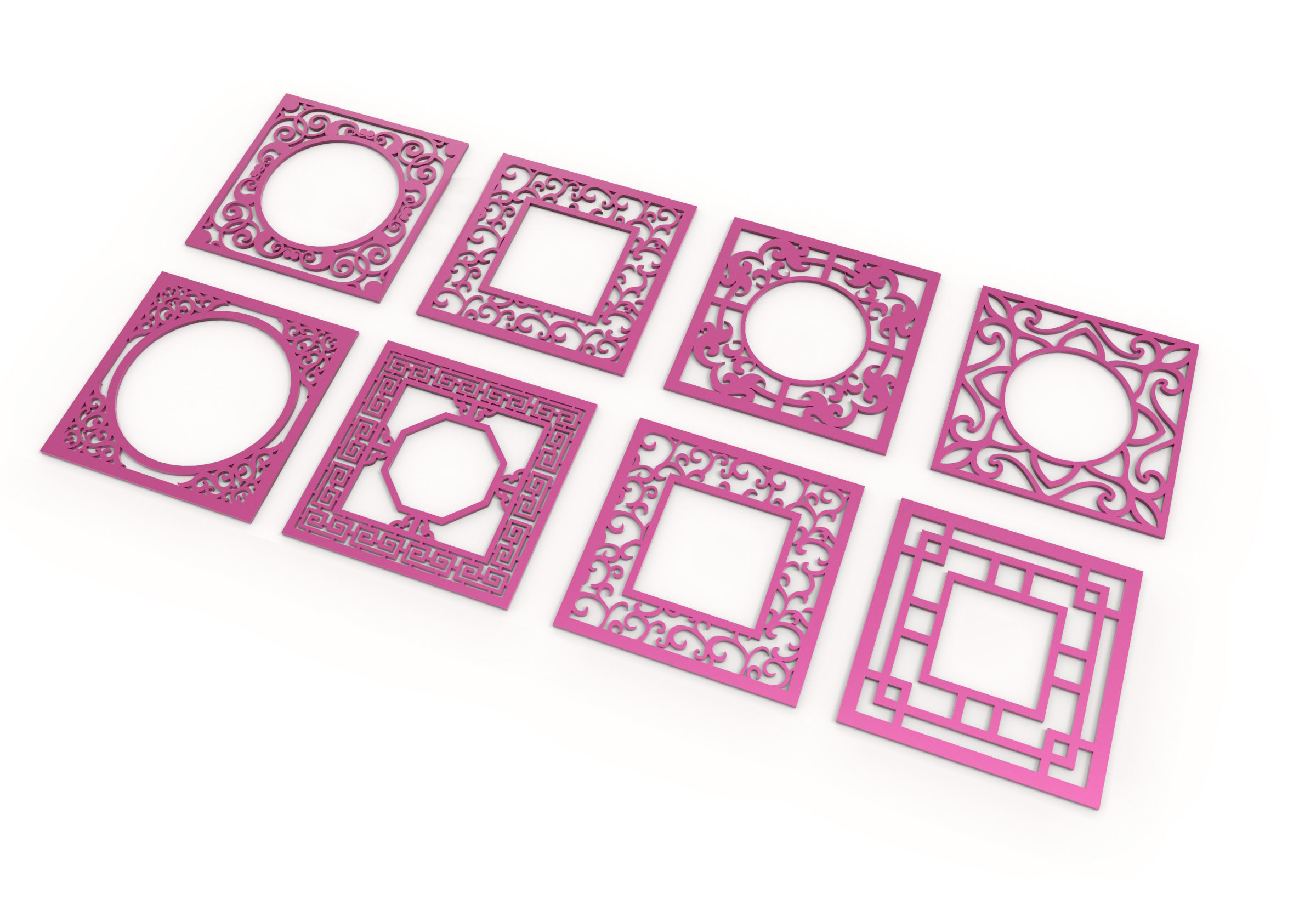 40 3D Decorative wall panels - screen SET 054 3D model_7