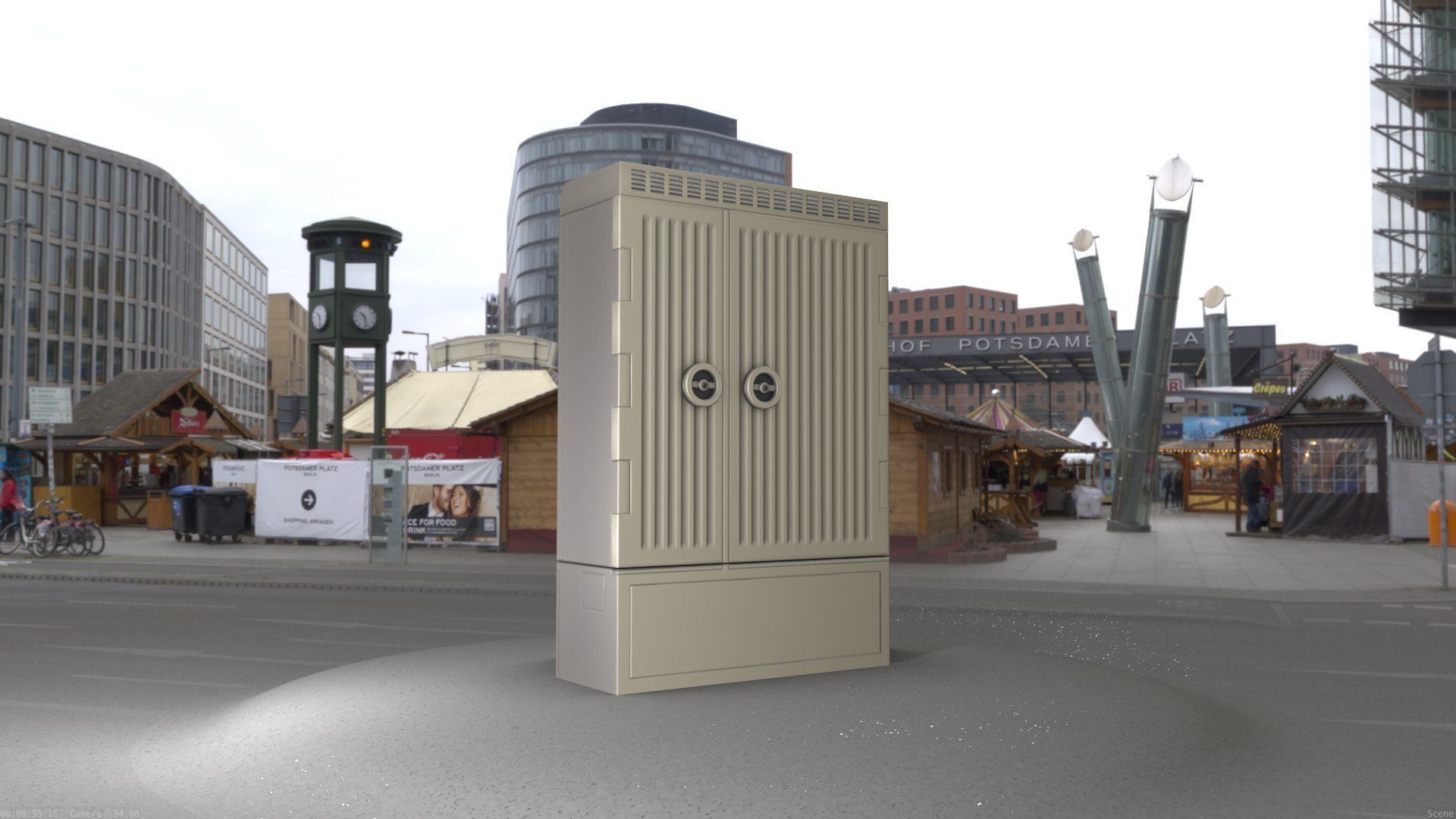 Electrical Distribution Cabinet 130 Low-poly 3D model_58