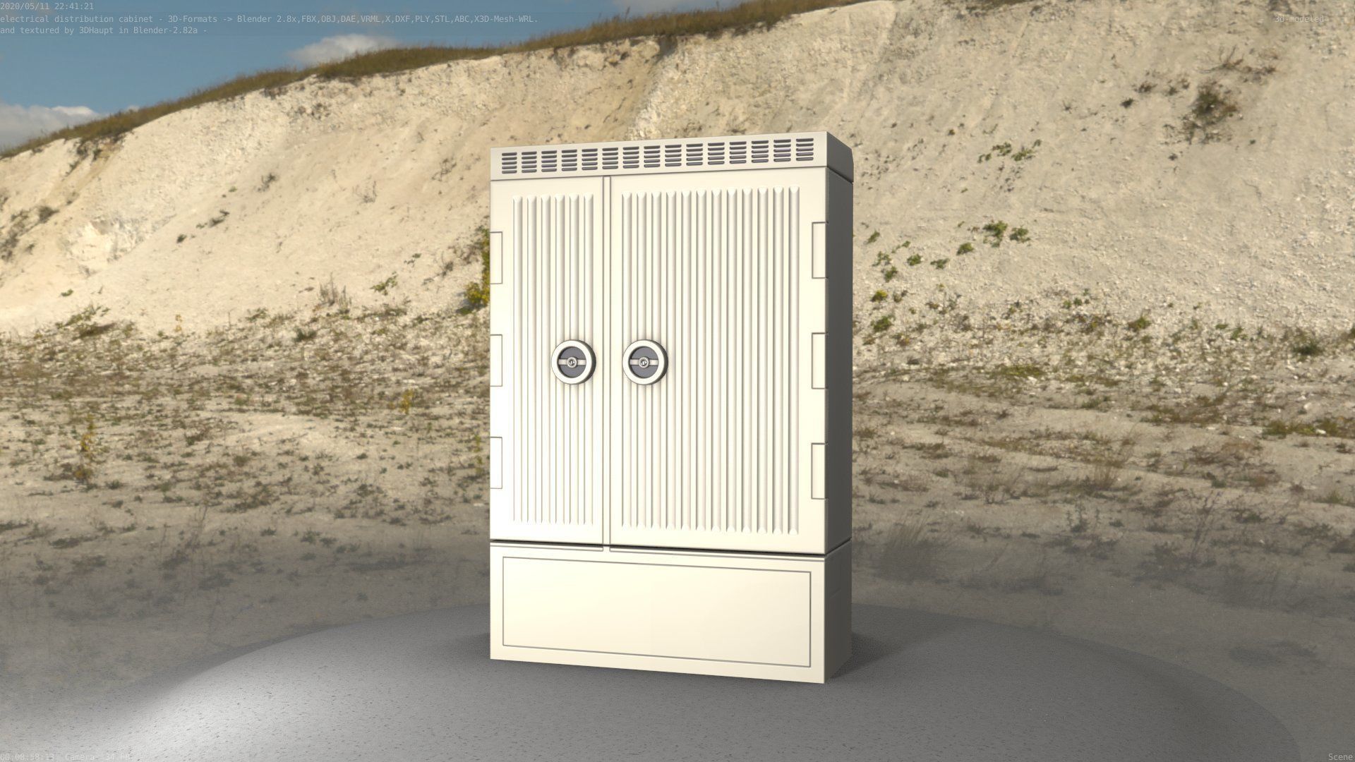 Electrical Distribution Cabinet 130 Low-poly 3D model_35