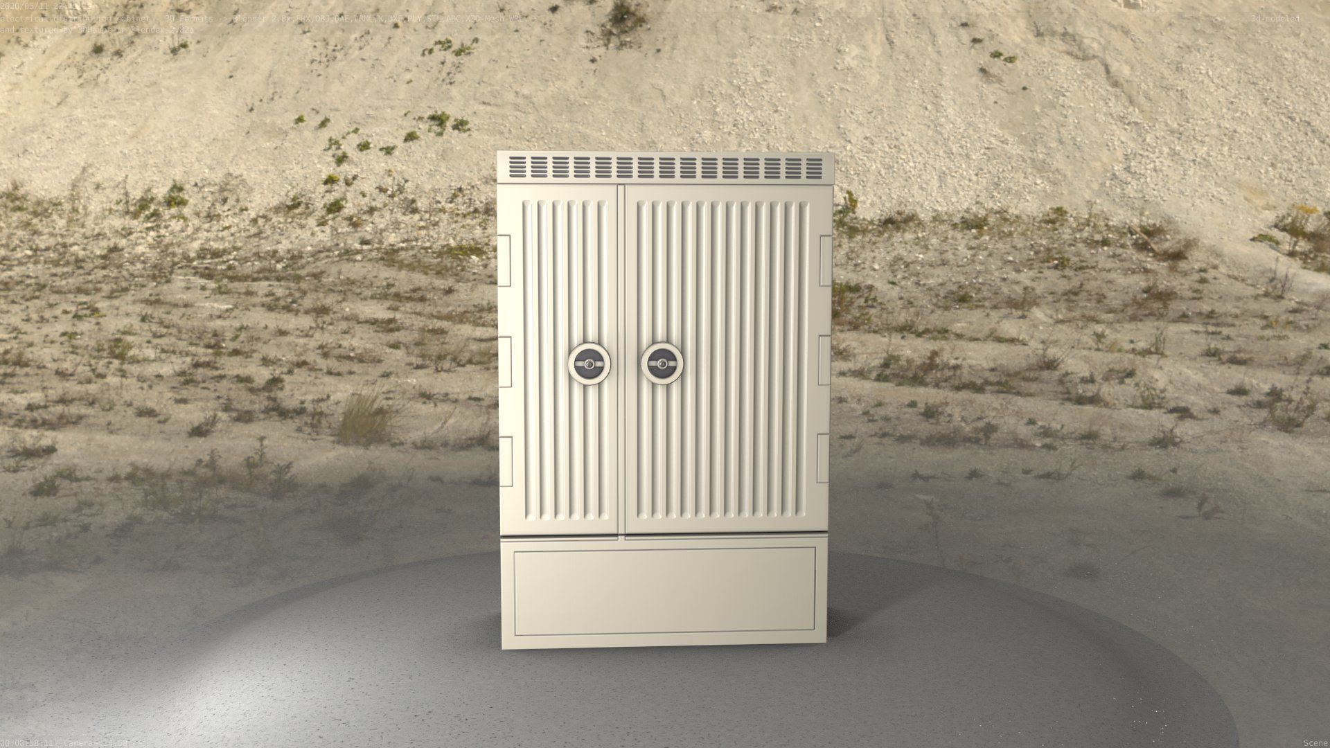 Electrical Distribution Cabinet 130 Low-poly 3D model_33