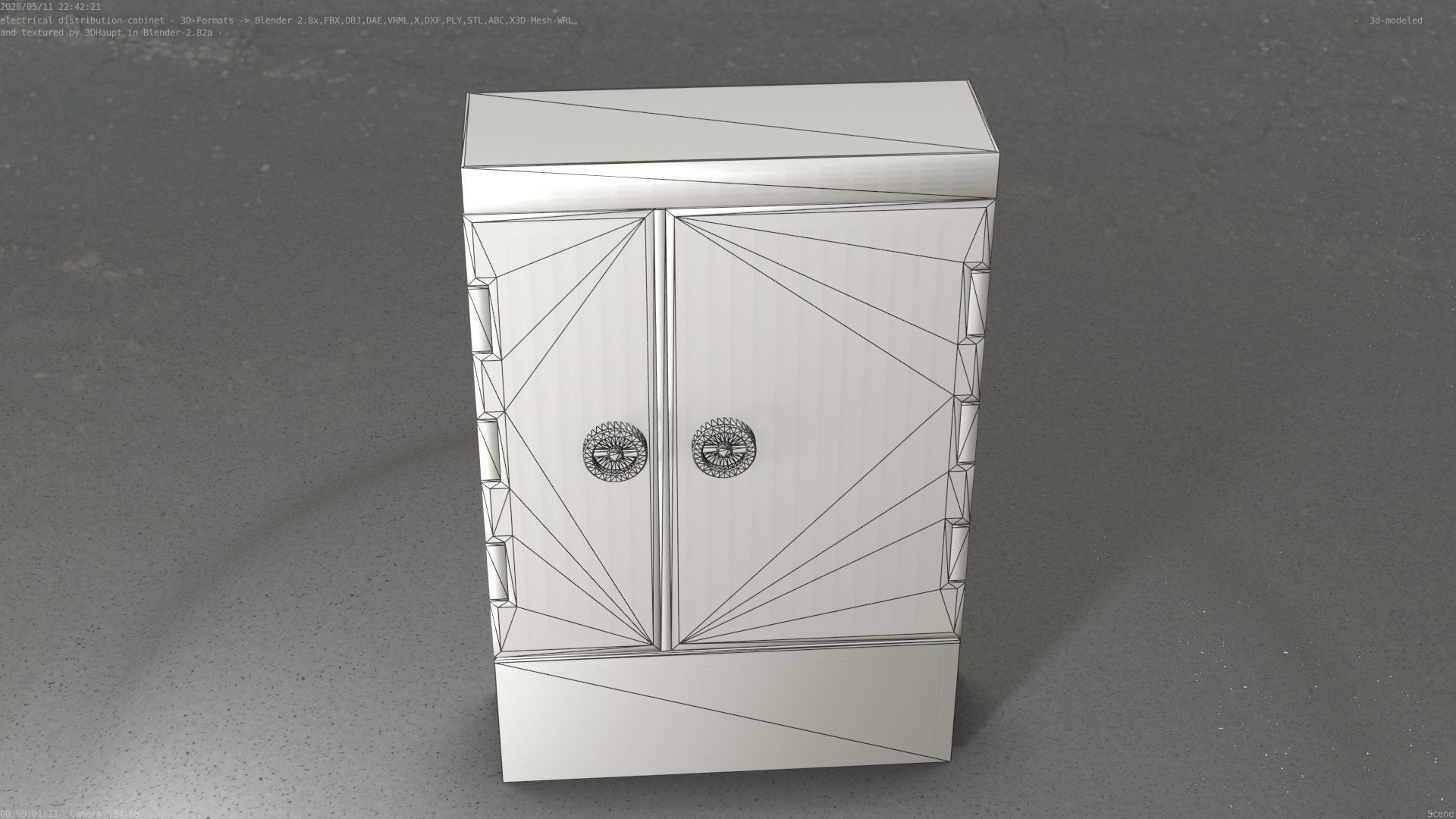 Electrical Distribution Cabinet 130 Low-poly 3D model_7