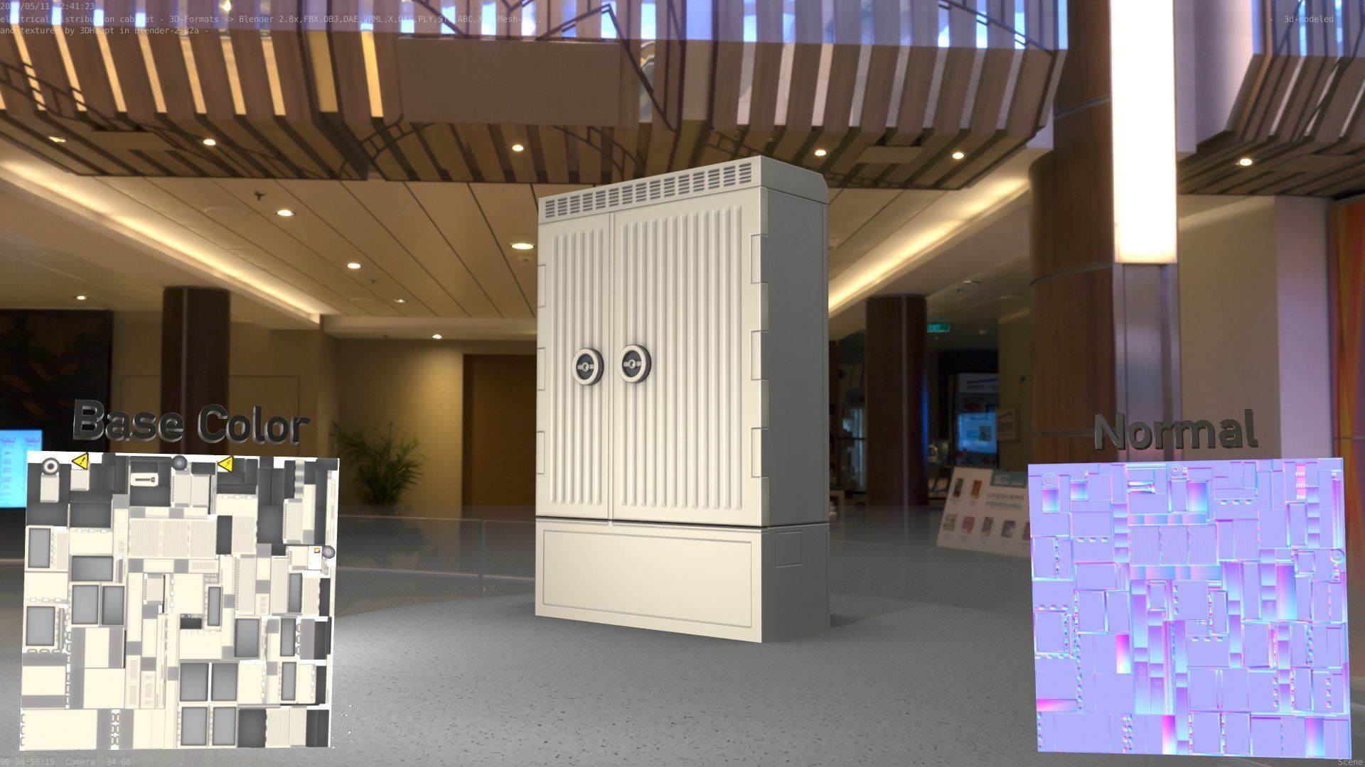 Electrical Distribution Cabinet 130 Low-poly 3D model_2