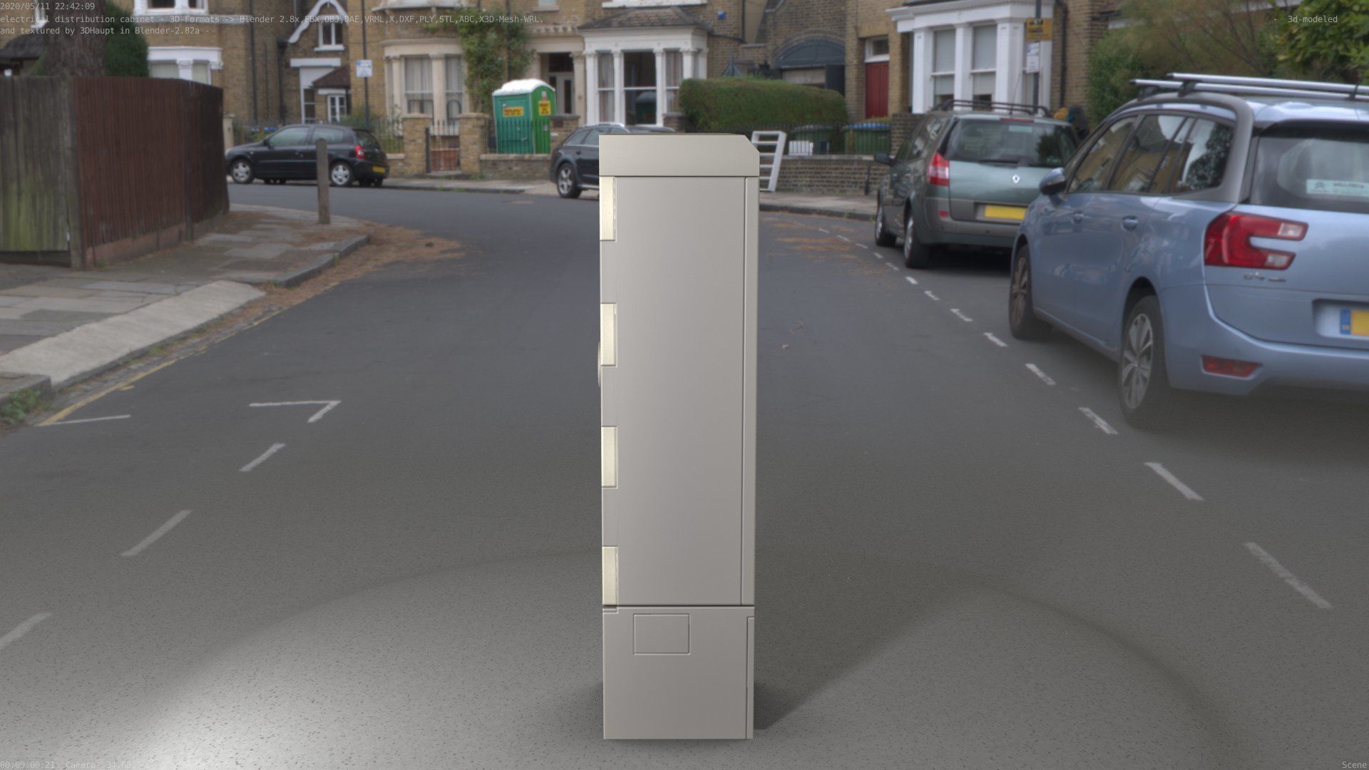 Electrical Distribution Cabinet 130 Low-poly 3D model_87