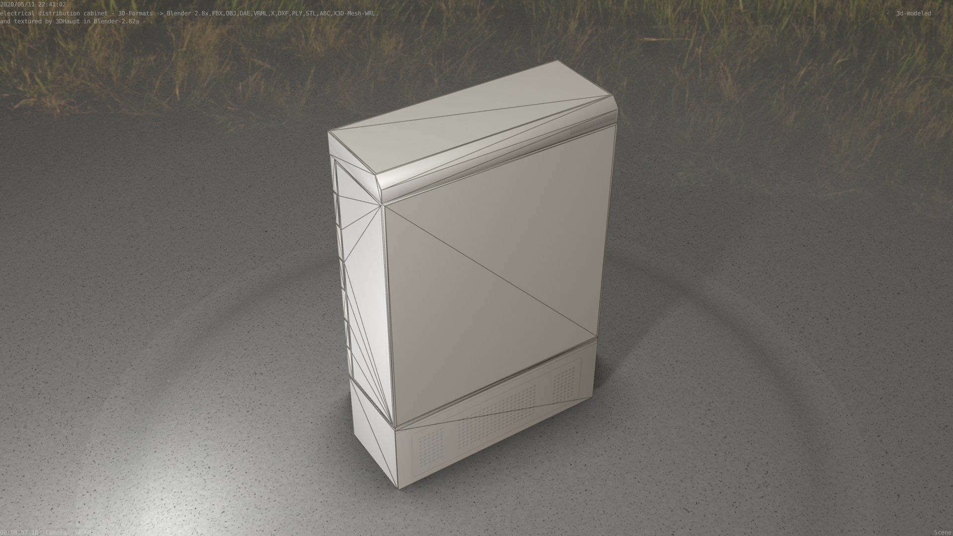 Electrical Distribution Cabinet 130 Low-poly 3D model_16
