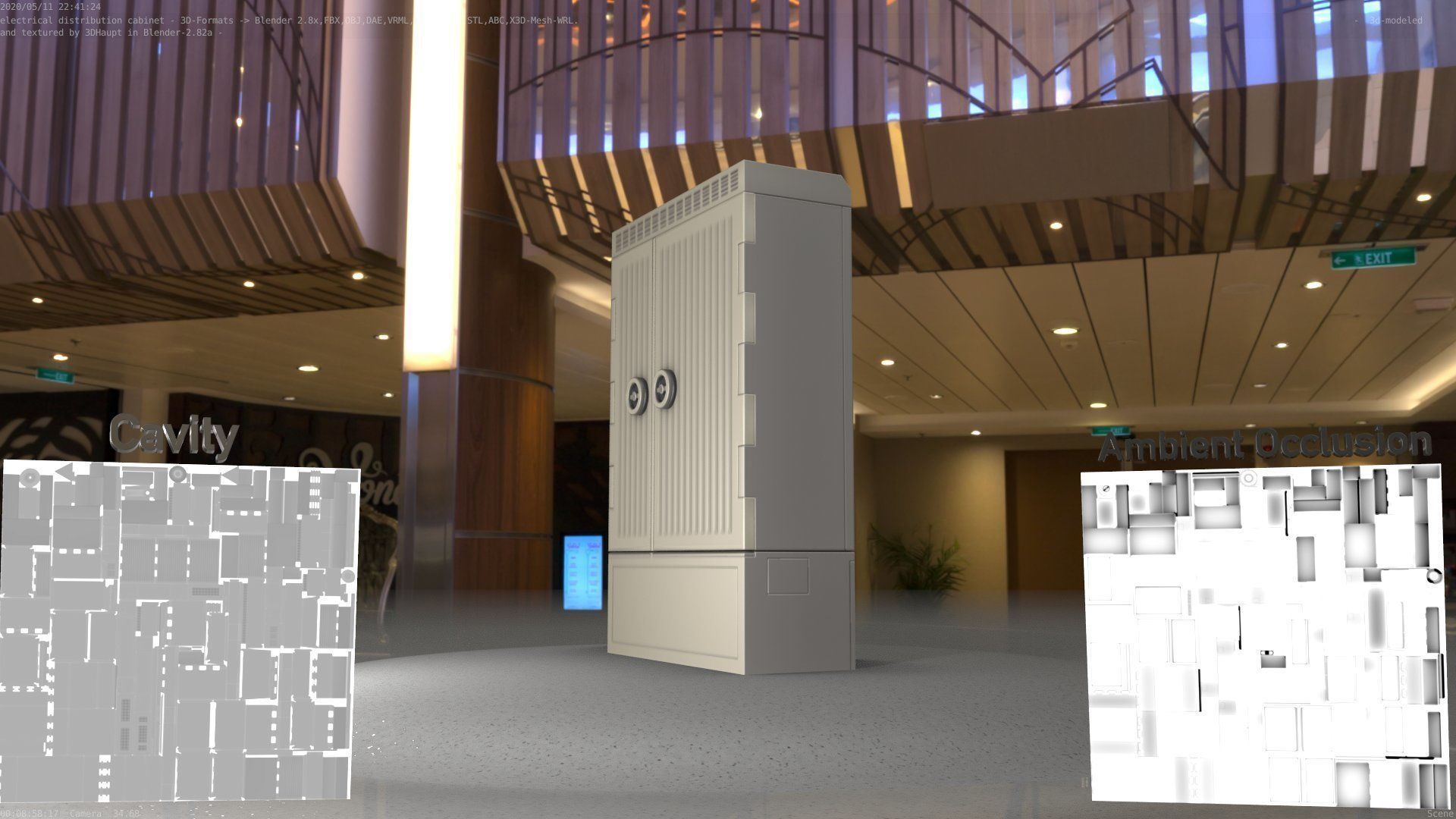 Electrical Distribution Cabinet 130 Low-poly 3D model_4