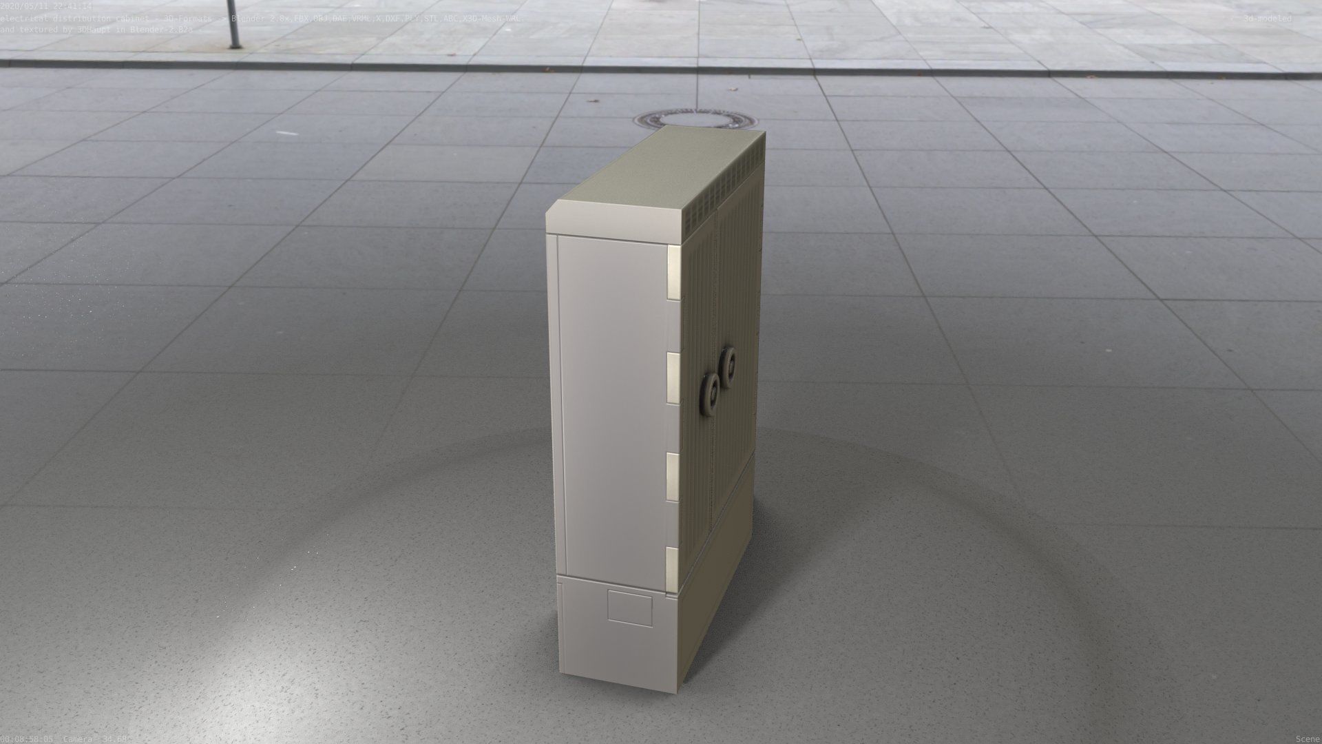 Electrical Distribution Cabinet 130 Low-poly 3D model_27