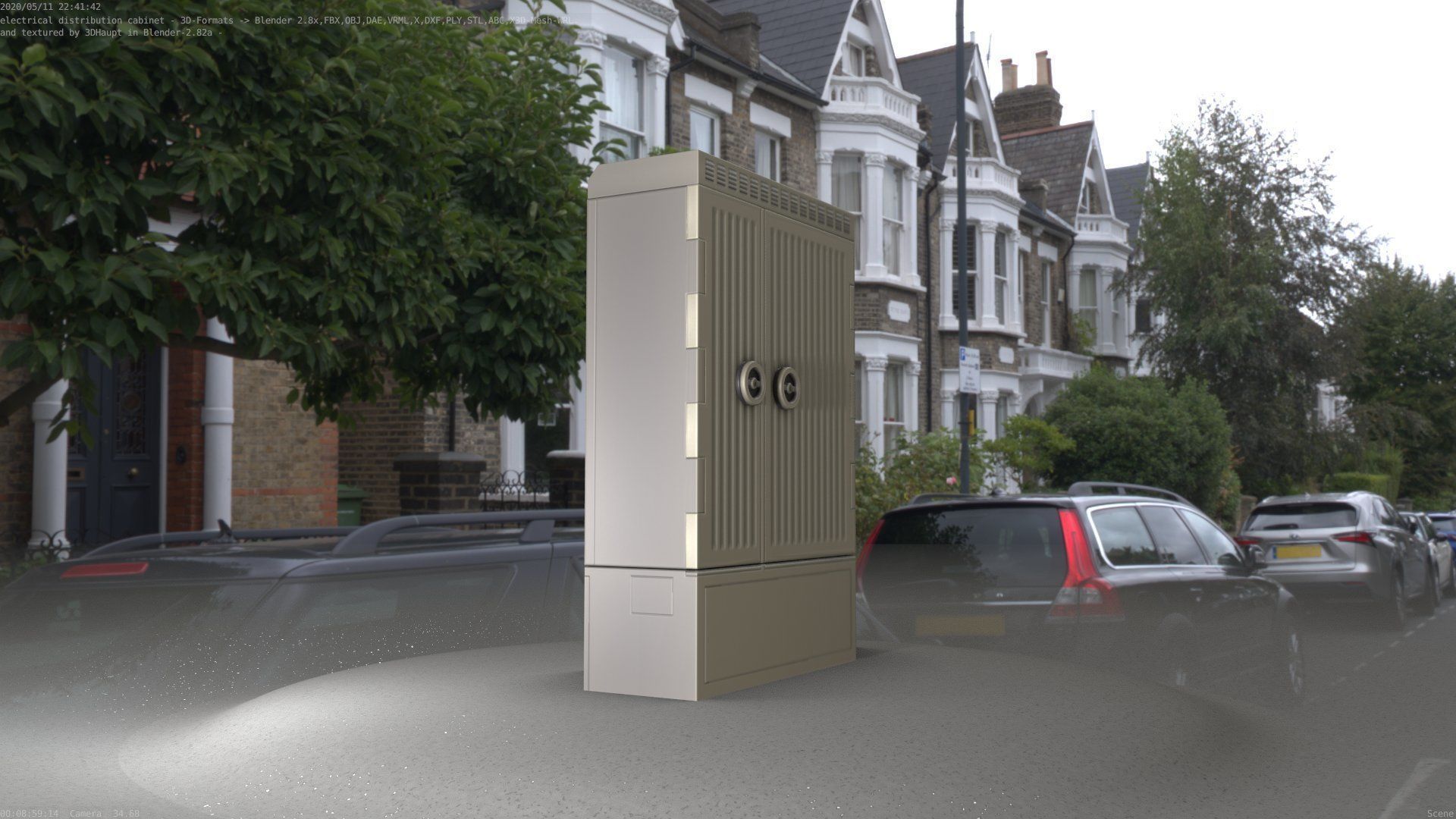 Electrical Distribution Cabinet 130 Low-poly 3D model_56