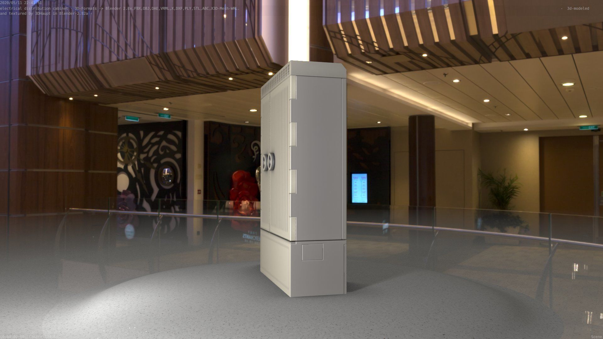 Electrical Distribution Cabinet 130 Low-poly 3D model_66