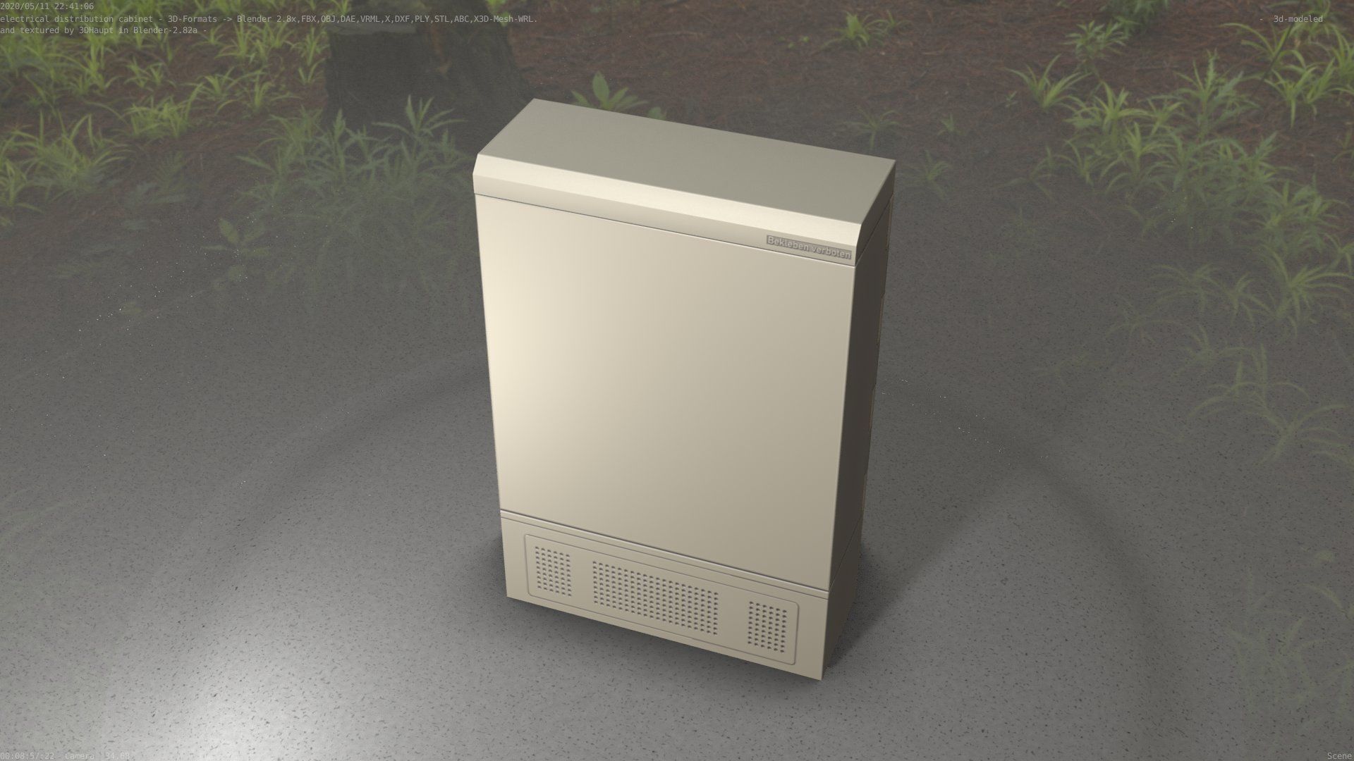 Electrical Distribution Cabinet 130 Low-poly 3D model_20