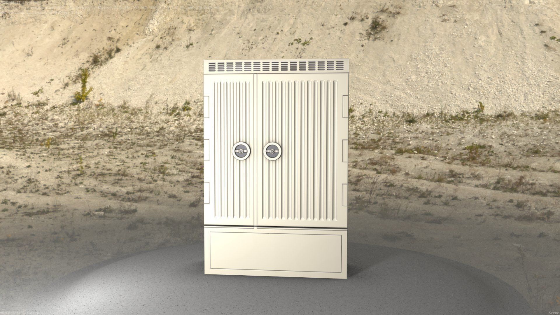 Electrical Distribution Cabinet 130 Low-poly 3D model_34