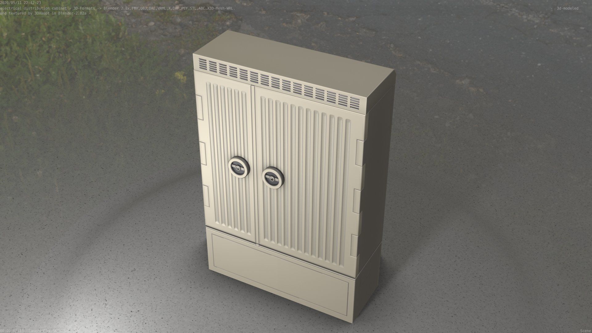 Electrical Distribution Cabinet 130 Low-poly 3D model_9