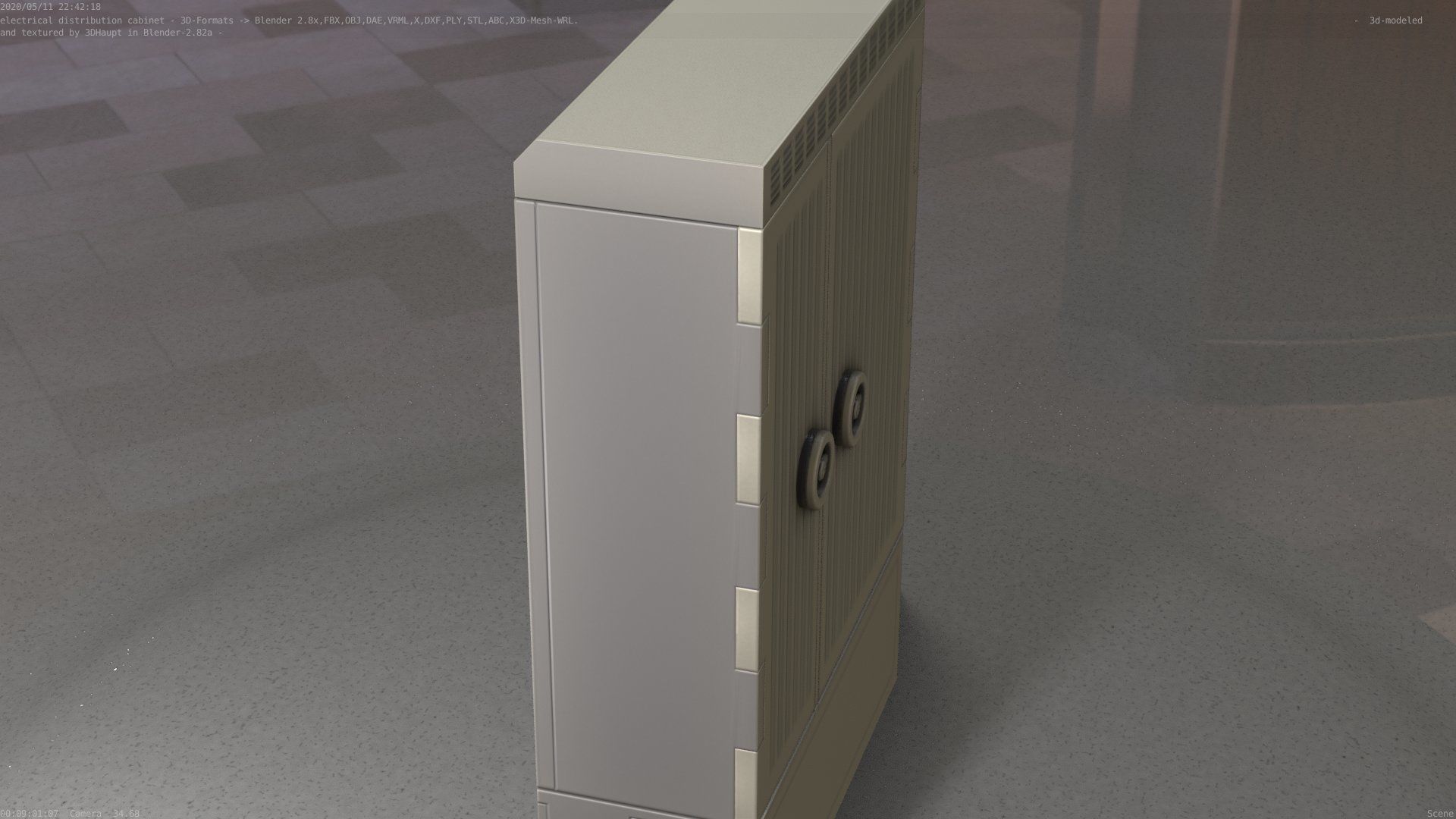 Electrical Distribution Cabinet 130 Low-poly 3D model_97