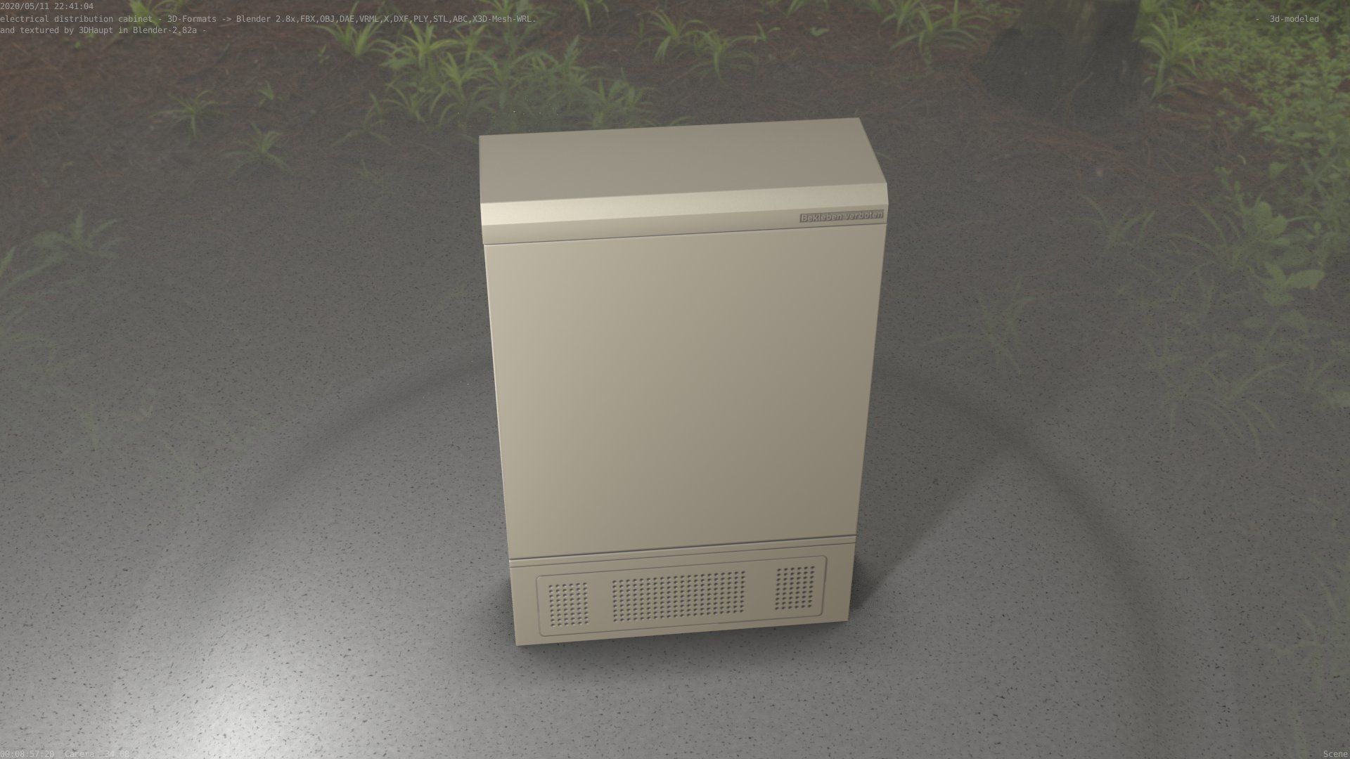 Electrical Distribution Cabinet 130 Low-poly 3D model_18