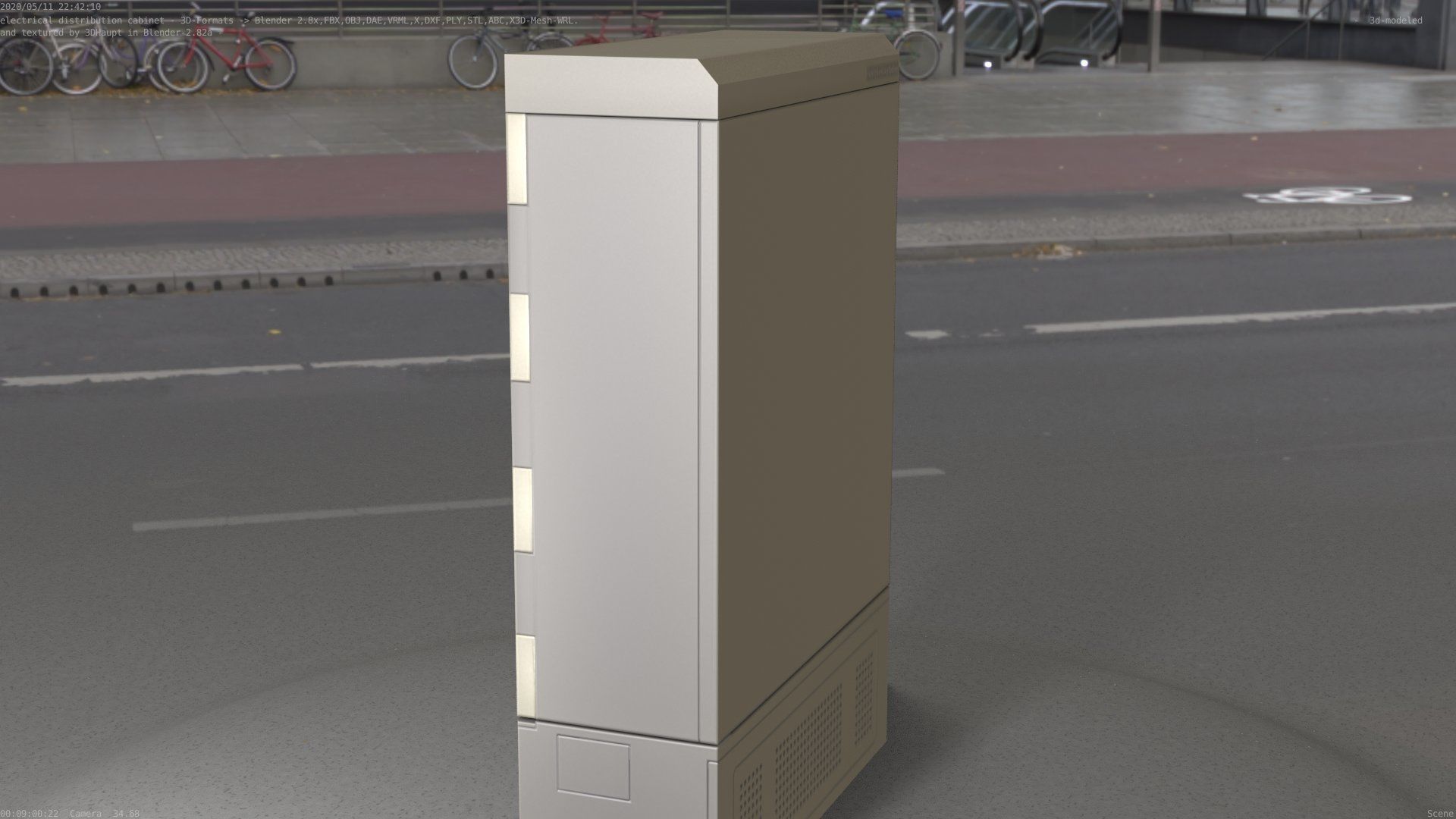 Electrical Distribution Cabinet 130 Low-poly 3D model_88