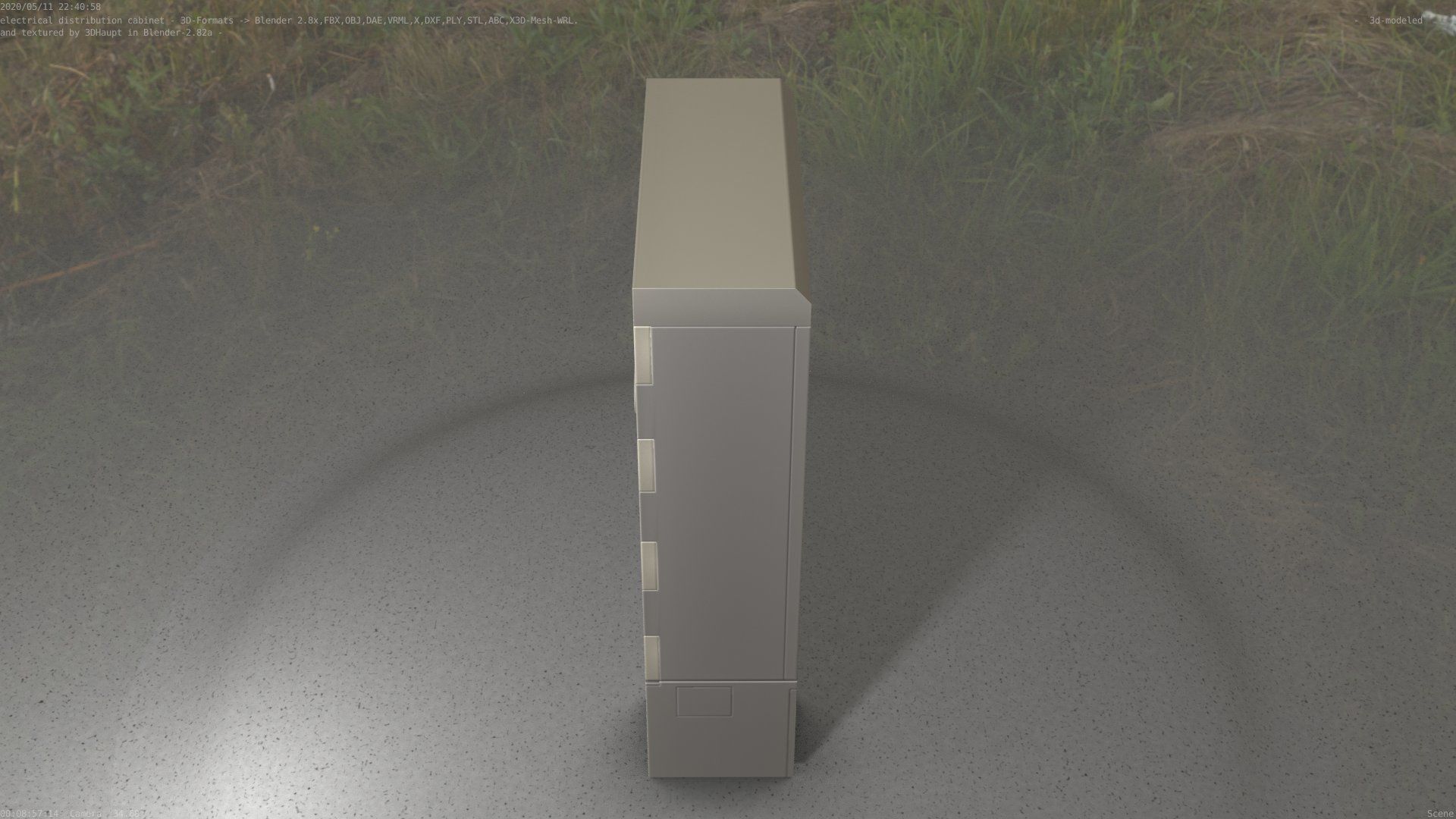 Electrical Distribution Cabinet 130 Low-poly 3D model_12